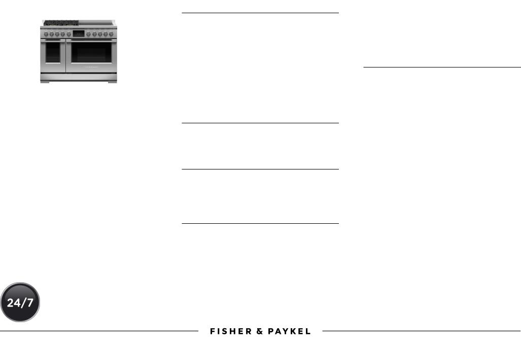 Fisher & Paykel RHV3484L PRODUCT SPECIFICATIONS