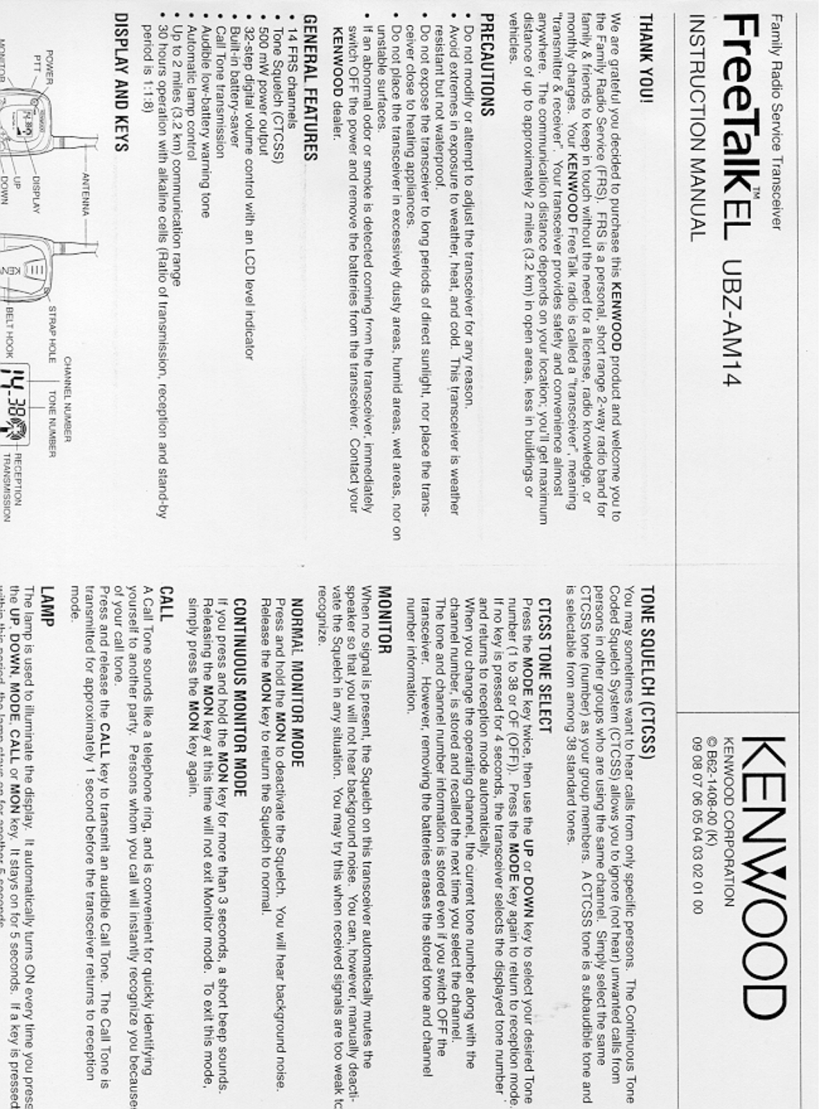 Kenwood UBZ-AM14 User Manual