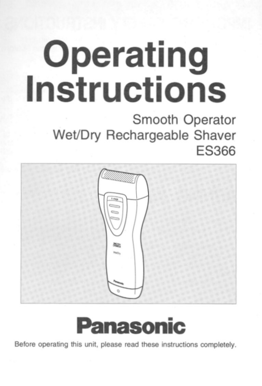 Panasonic ES-366 User Manual