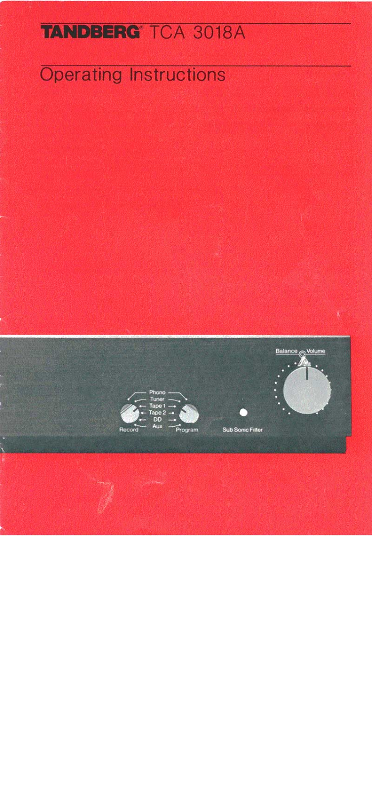 Tandberg TCA-3018-A Owners manual