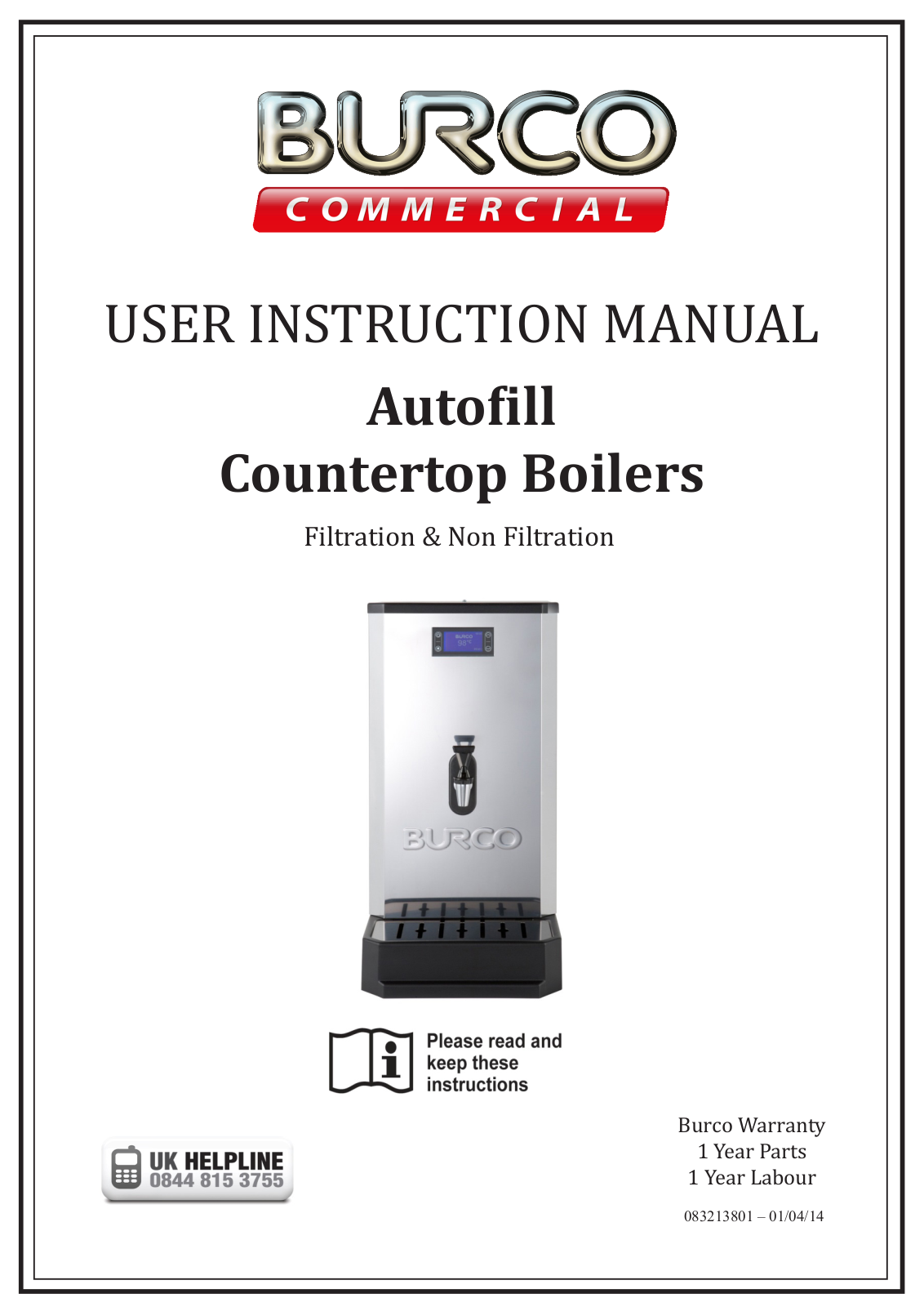 Burco 10L PB, 5L, 20L TT, 10L, 20L User Manual - ManualMachine.com