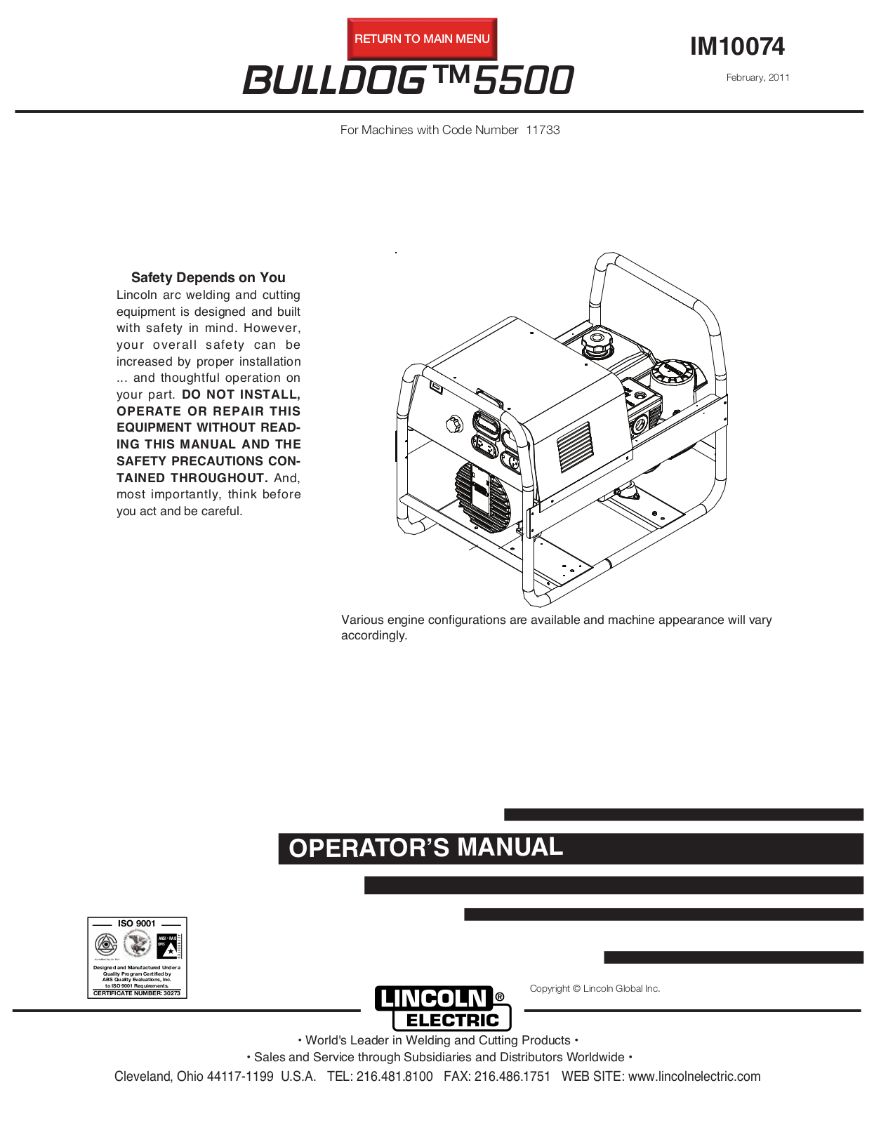 Lincoln Electric IM10074 User Manual