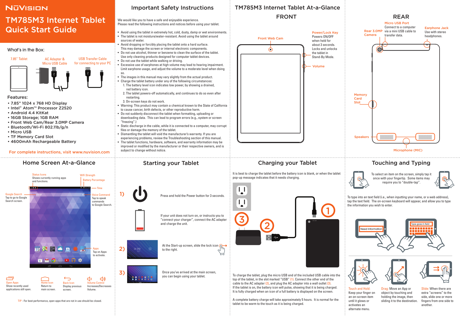 NuVision TM785M3 User Manual