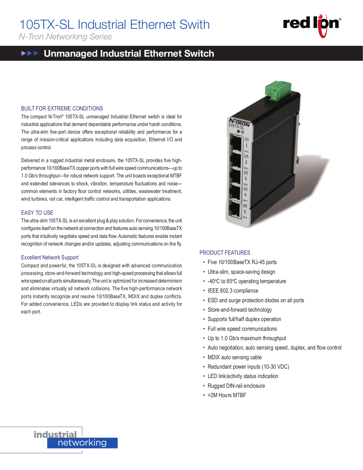 Red Lion 105TX-SL Data Sheet