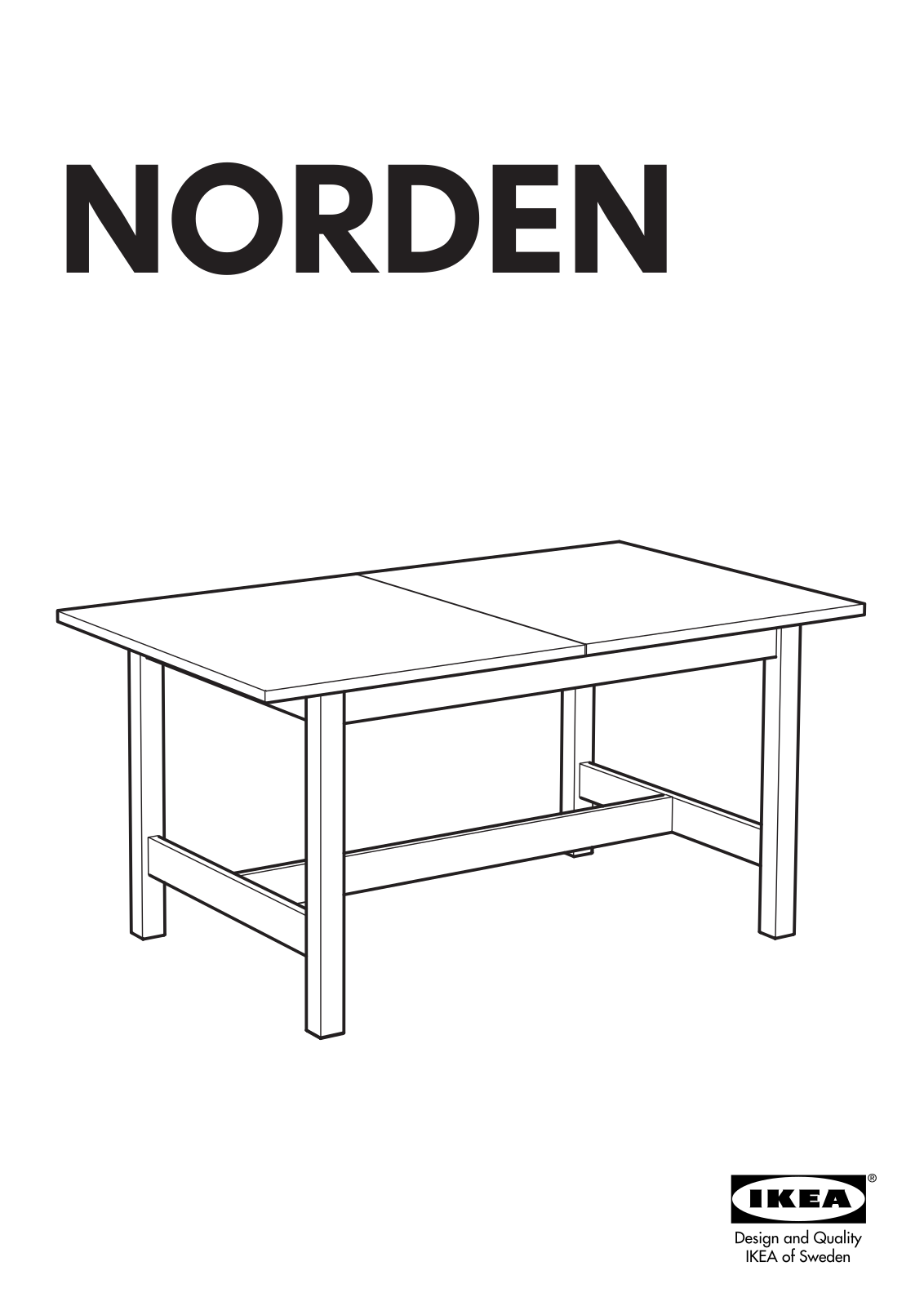 IKEA NORDEN DINING TABLE 59-81X35 Assembly Instruction