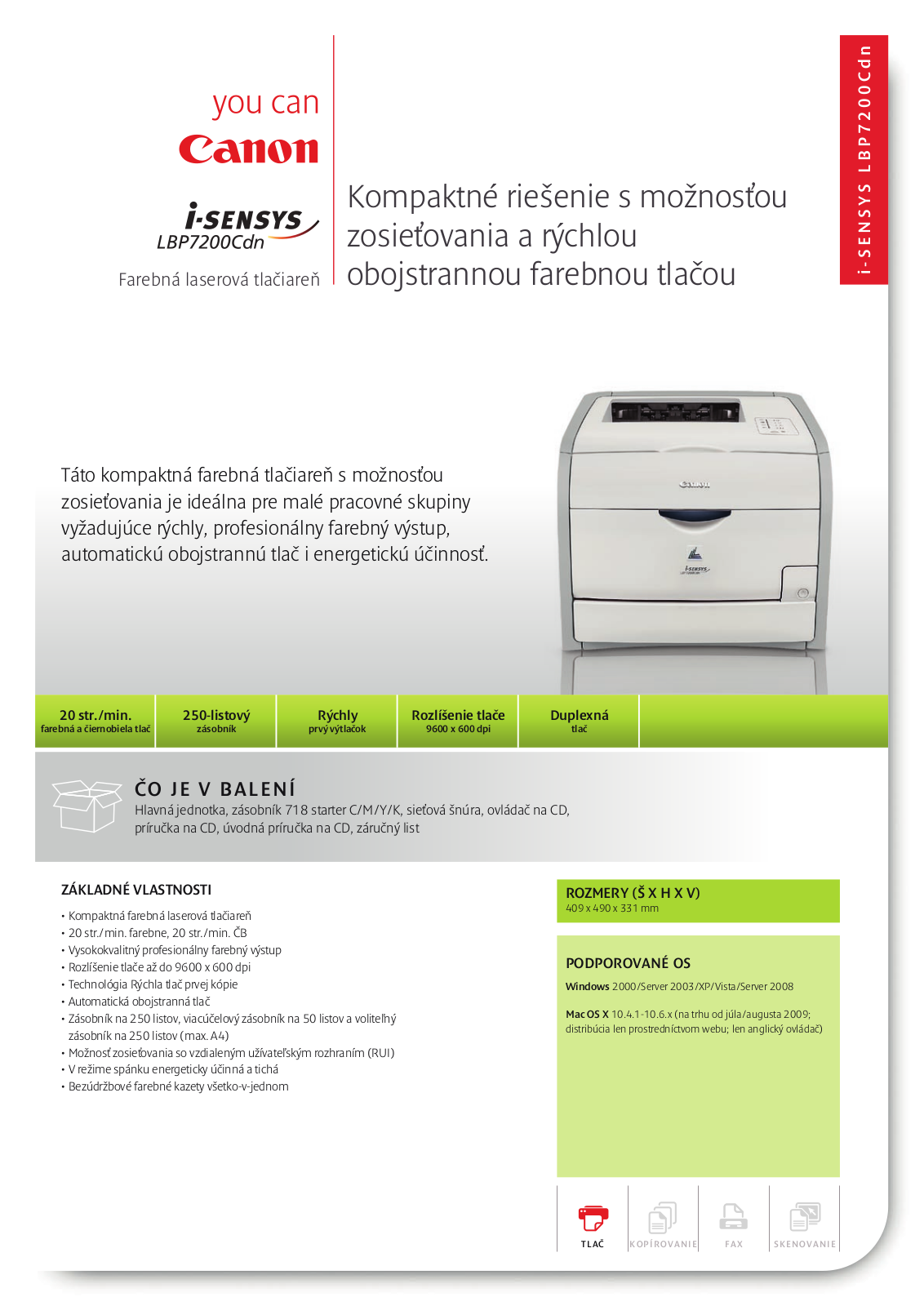 Canon I-SENSYS LBP7200CDN BROCHURE