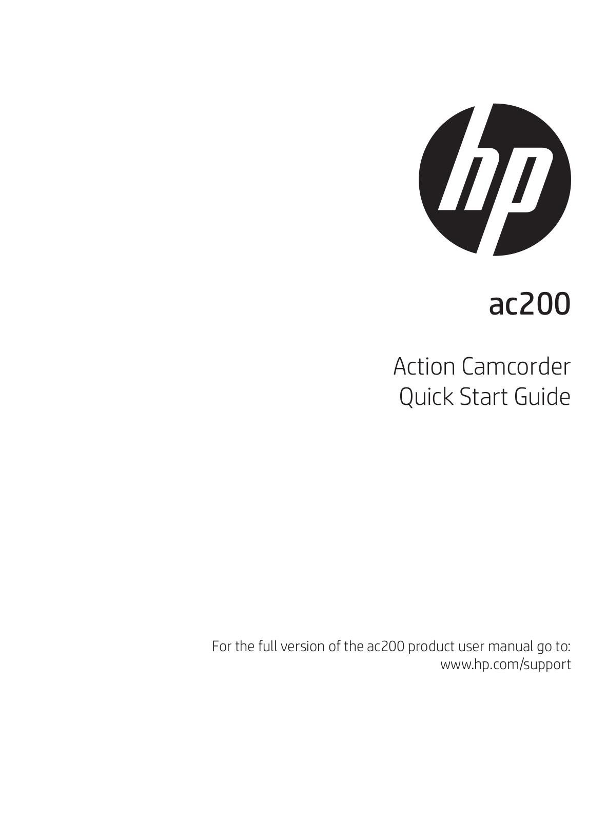 Hewlett-Packard AC200 Quick Start Guide