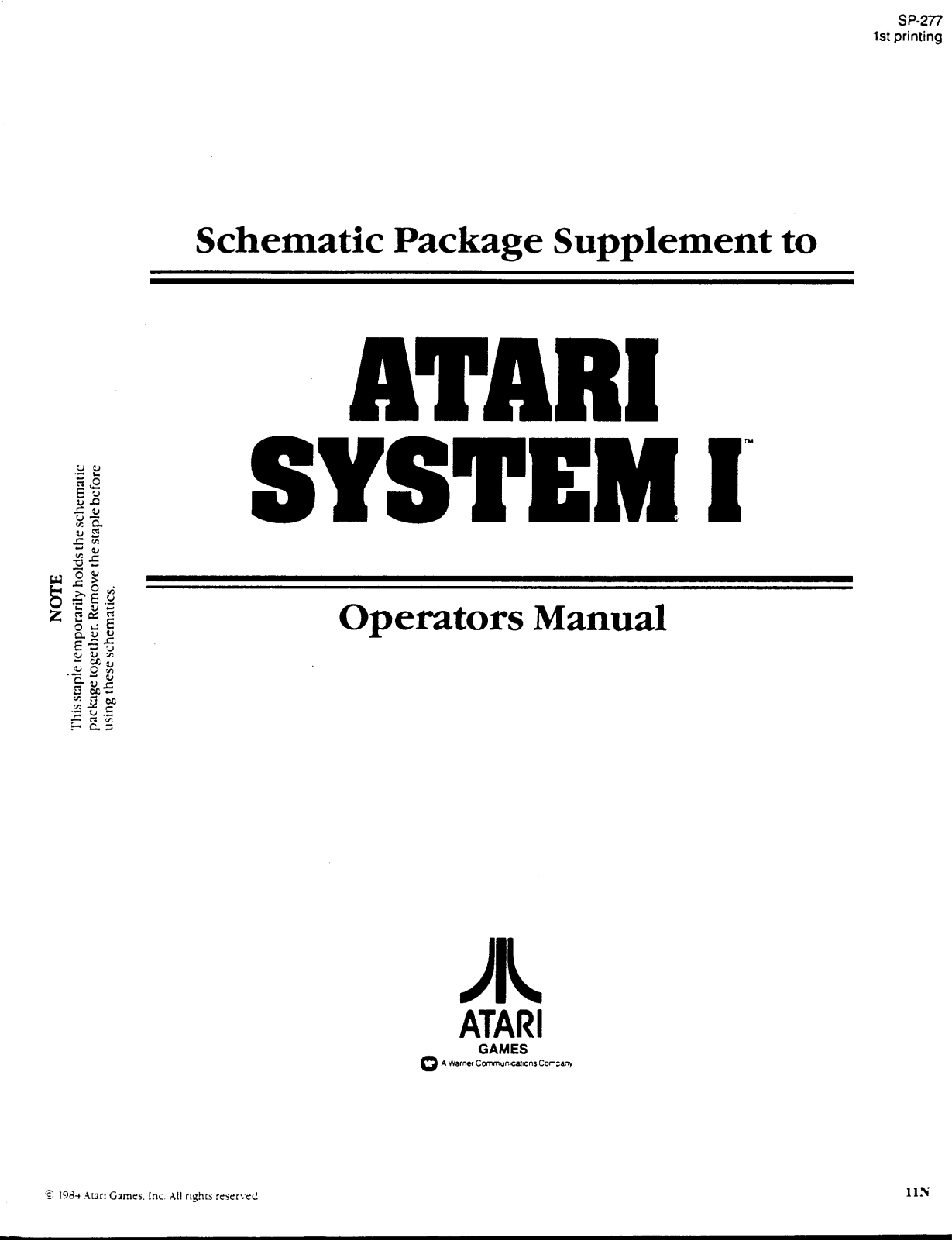 ATARI SP-277 User Guide