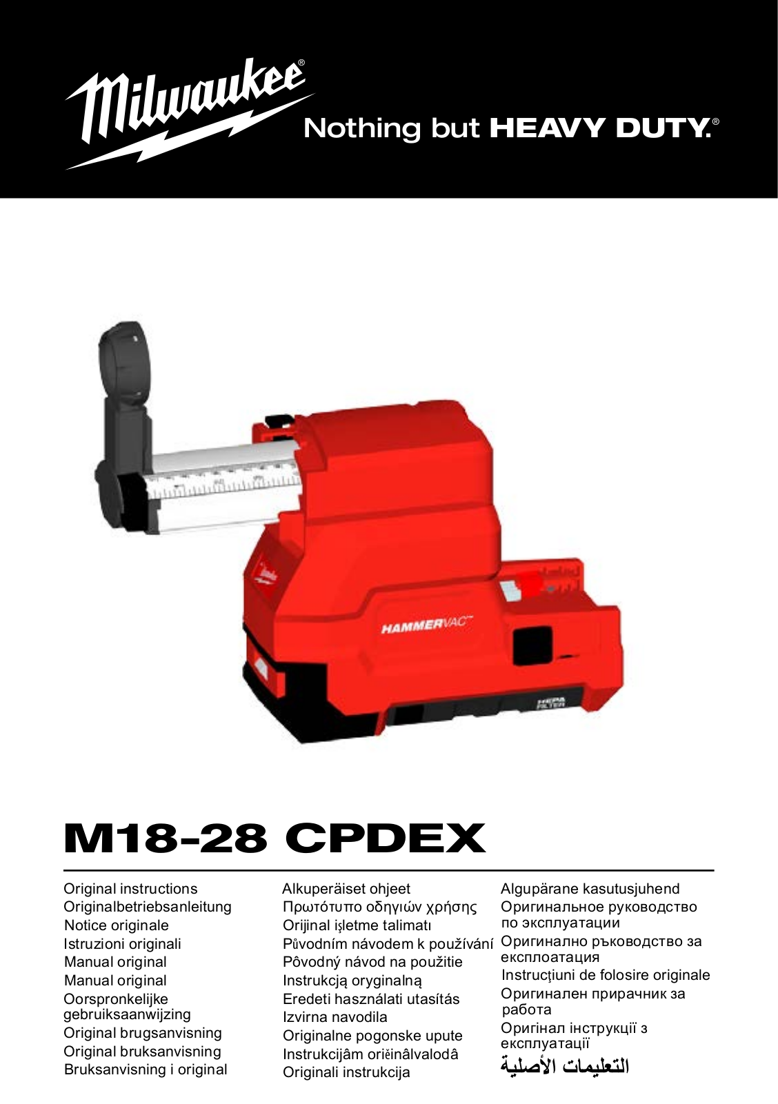 Milwaukee M18 CPDEX, M28 CPDEX Original Instructions Manual