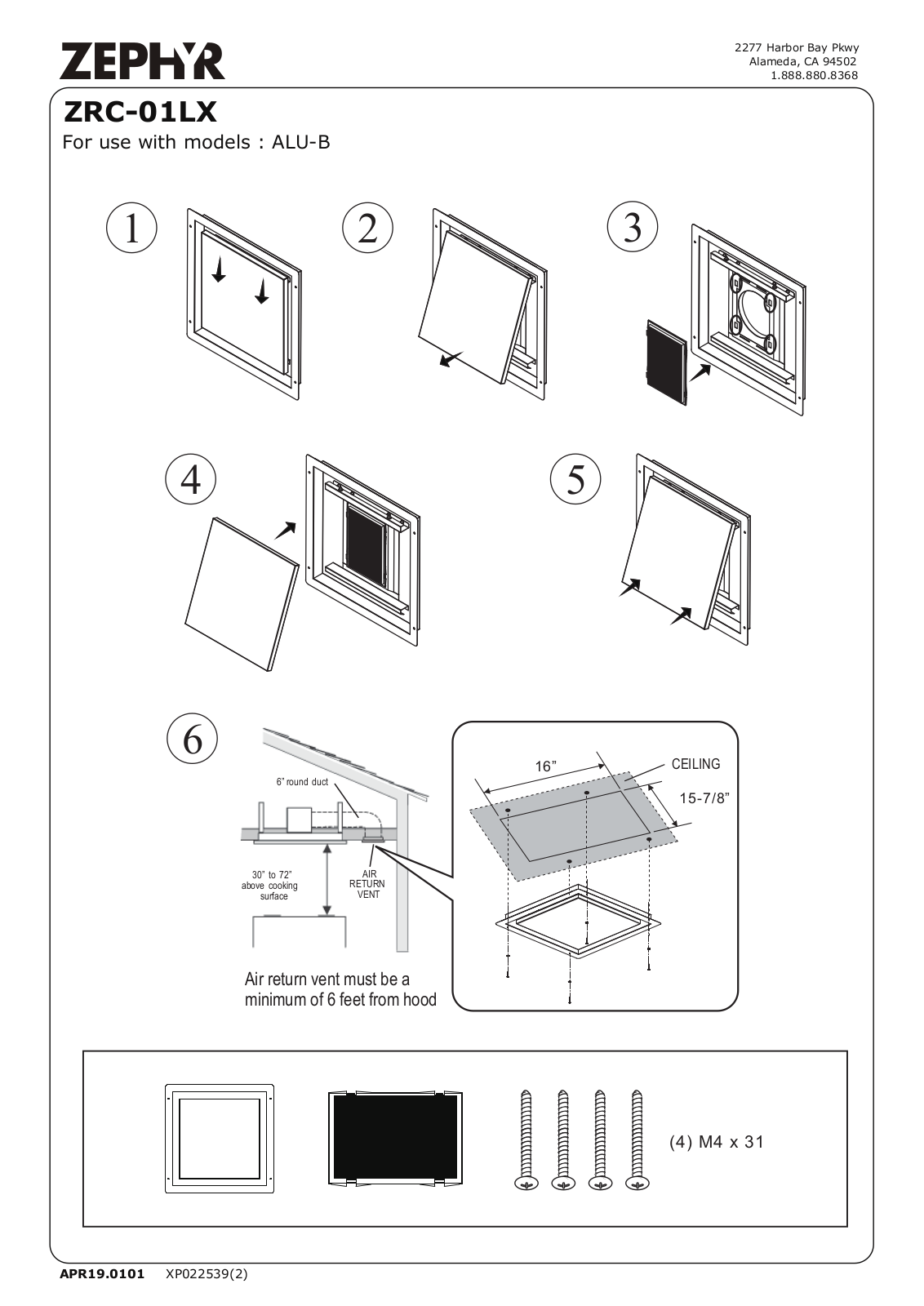 Zephyr ZRC-01LX Recirculating Kit Manual