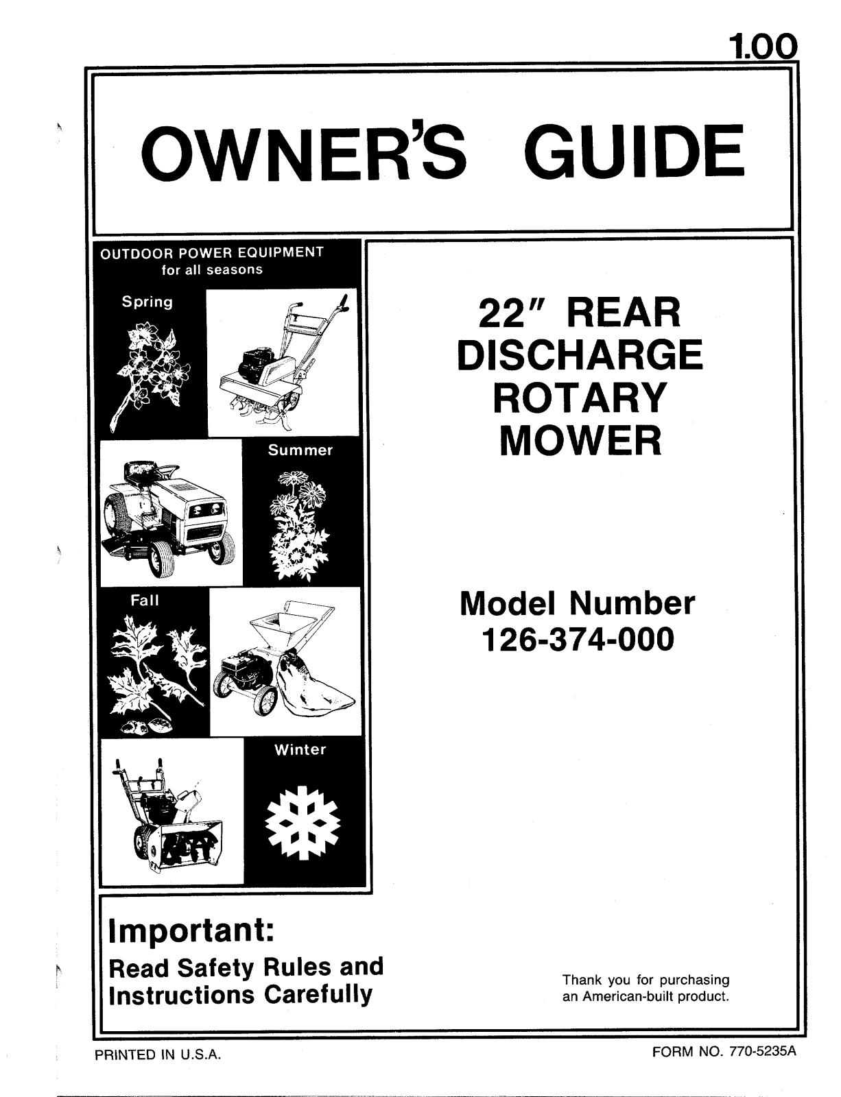 MTD 126-374-000 User Manual