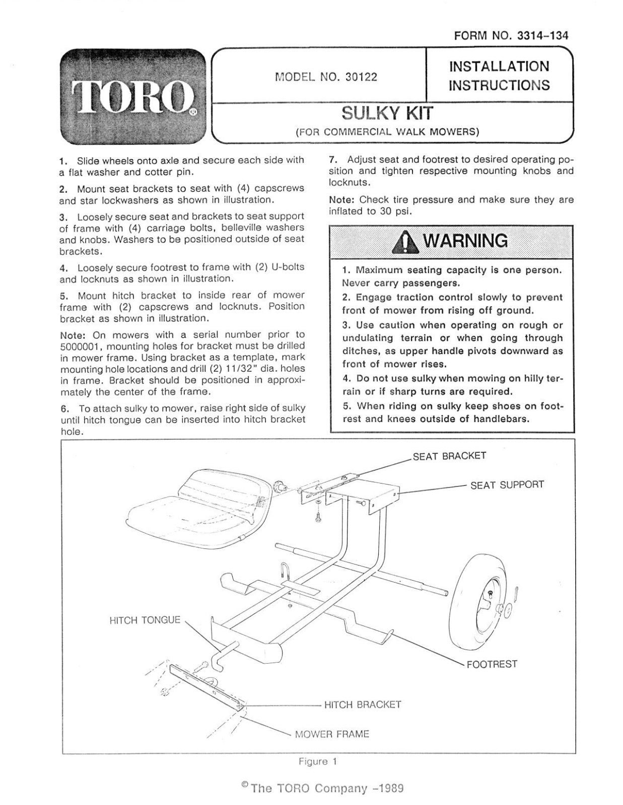 Toro 30122 Installation Instructions