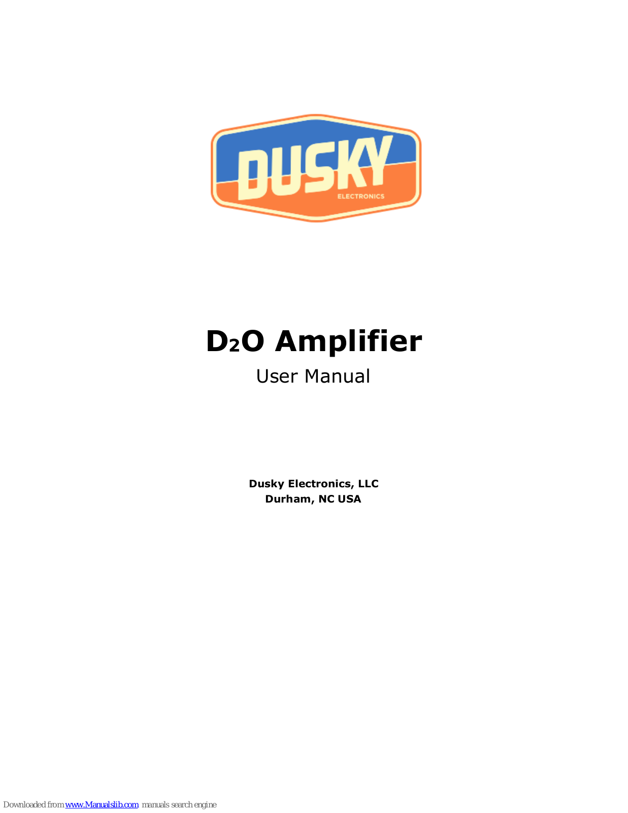 Dusky D2O User Manual - ManualMachine.com