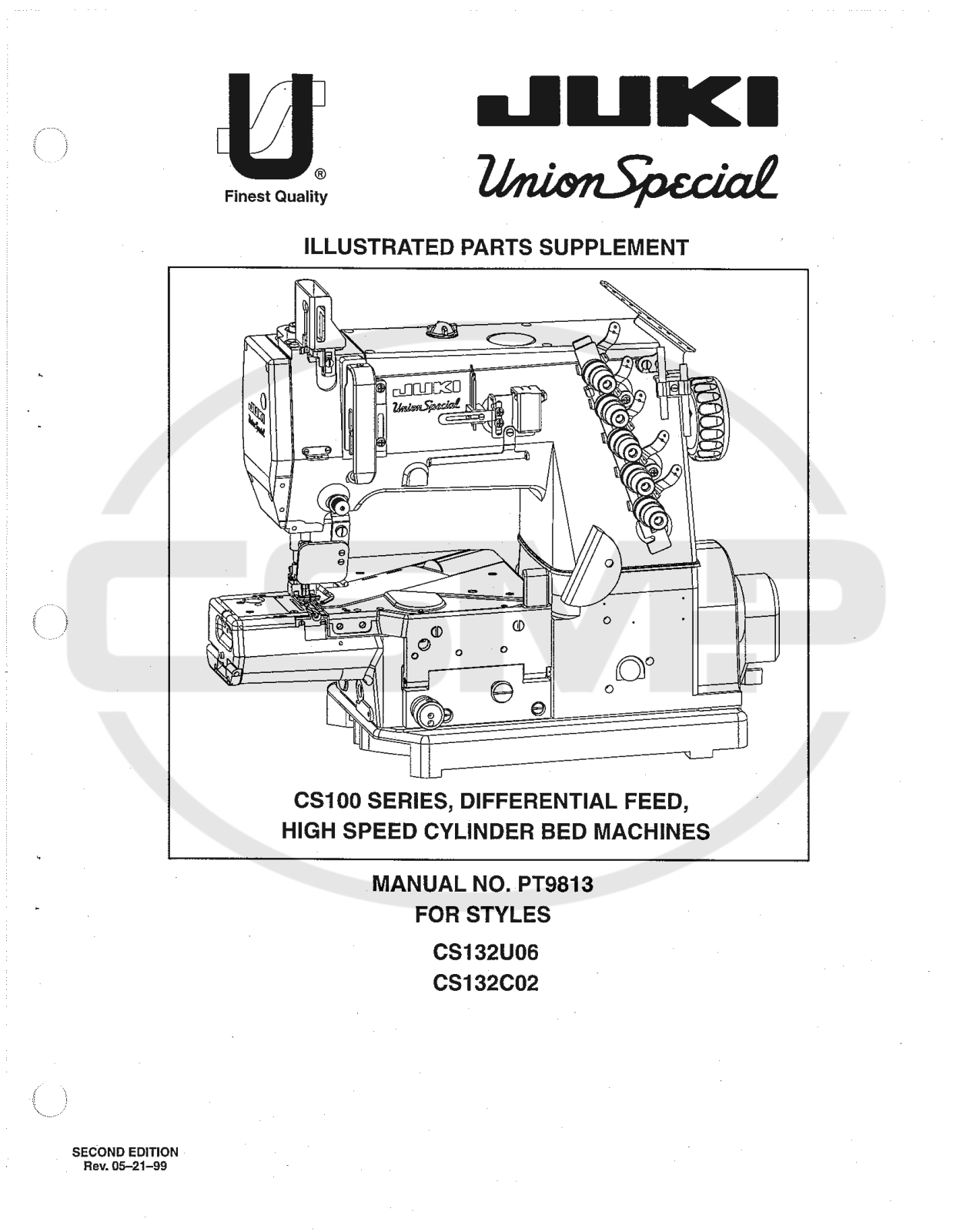 Union Special PT9813 Parts Book