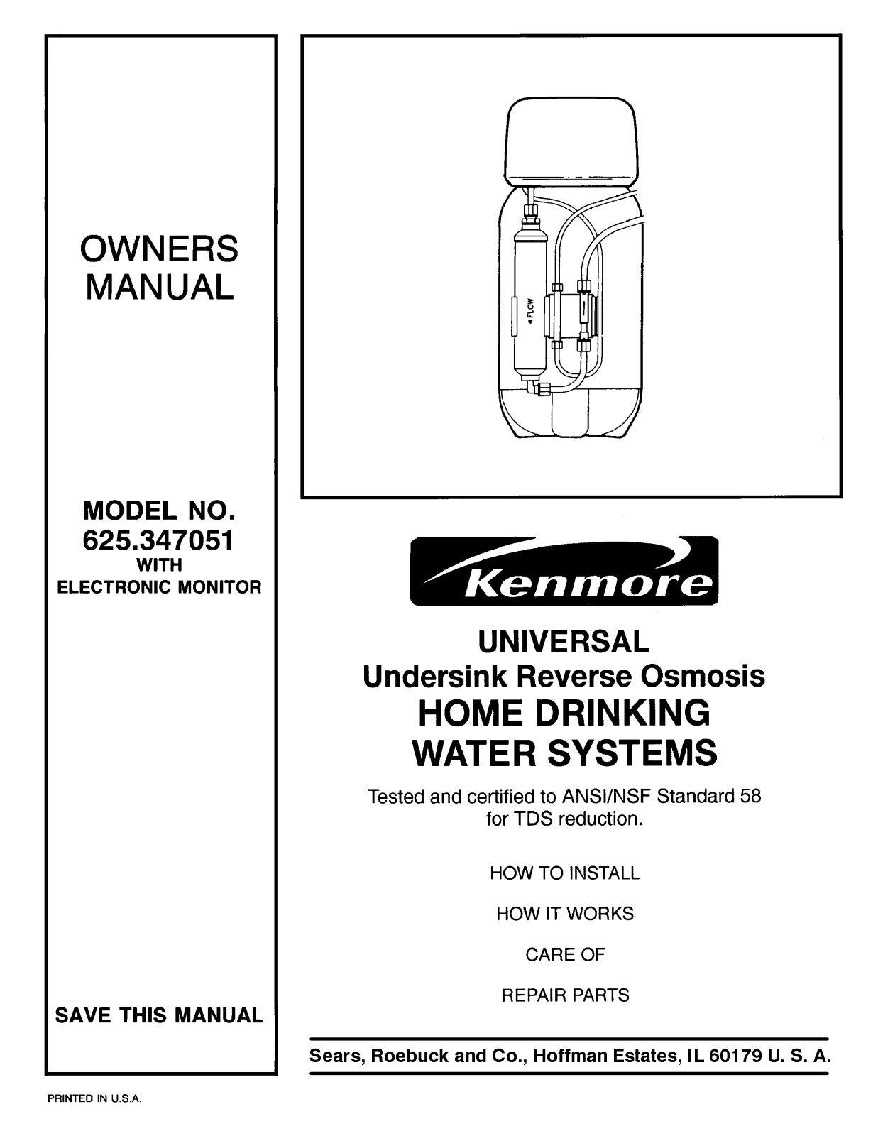 Kenmore 625.347051 User Manual