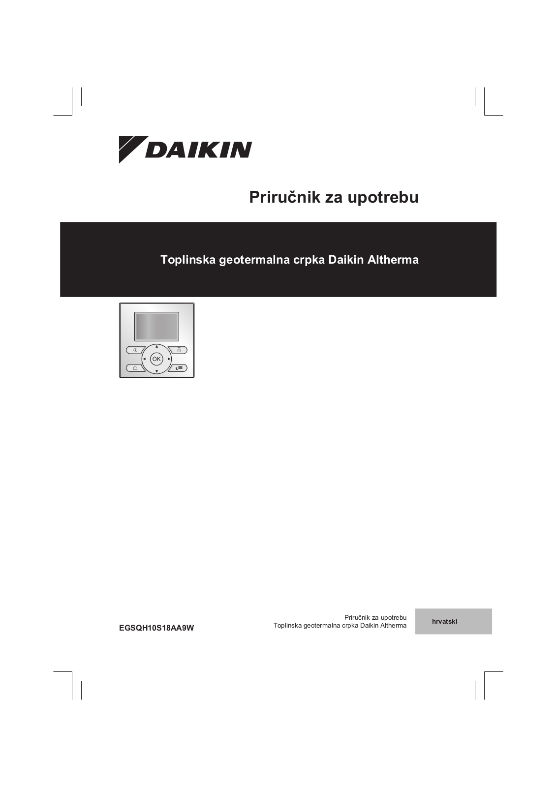 Daikin EGSQH10S18AA9W Operation manuals