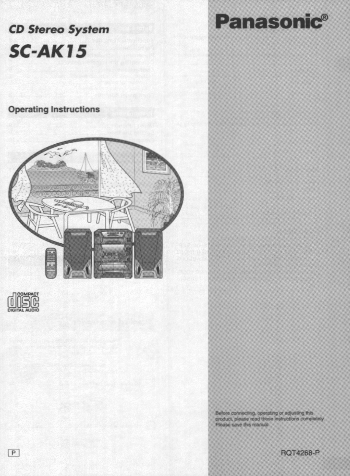 Panasonic SC-AK15, SA-AK15 User Manual