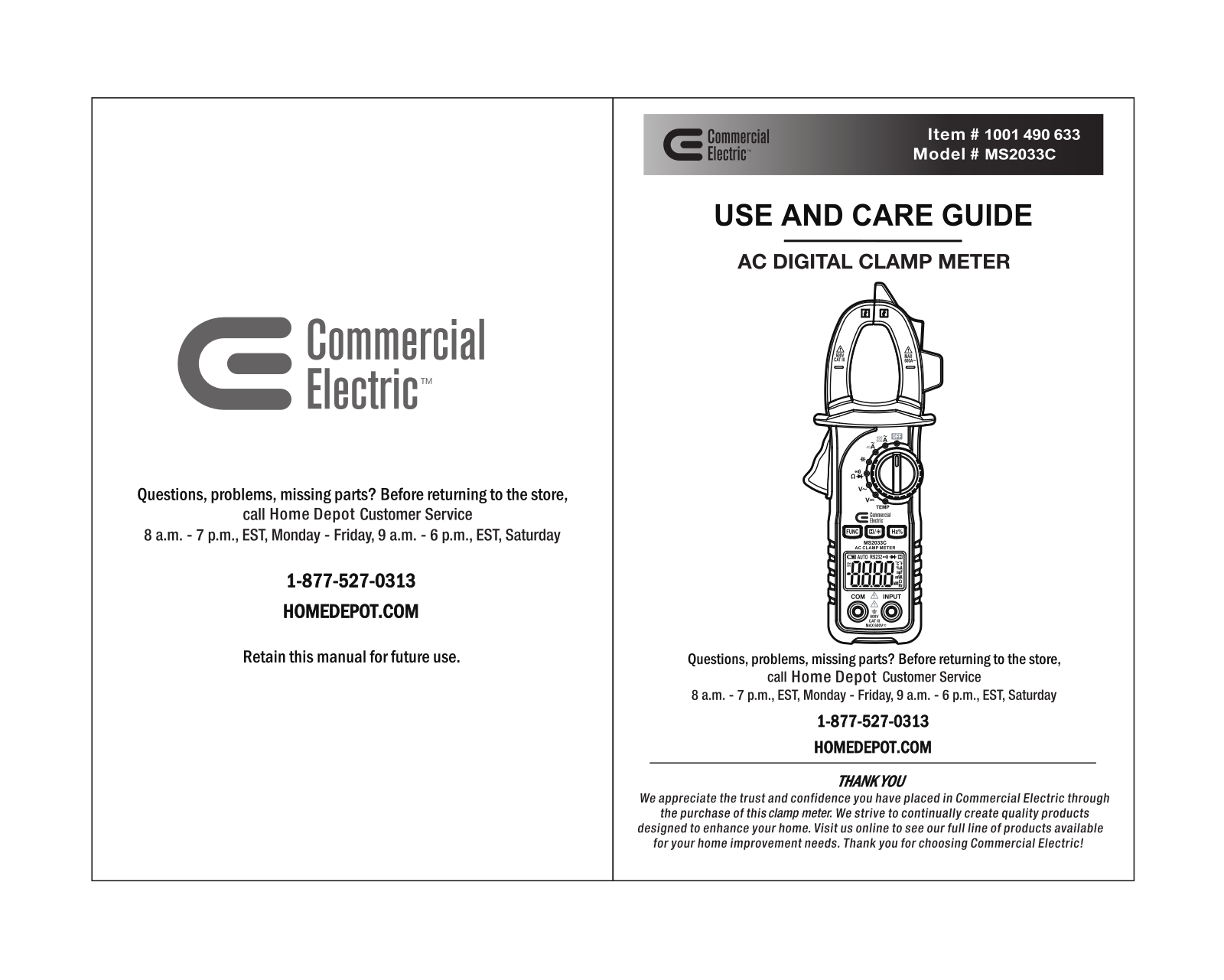 Commercial Electric MS2033C User Manual