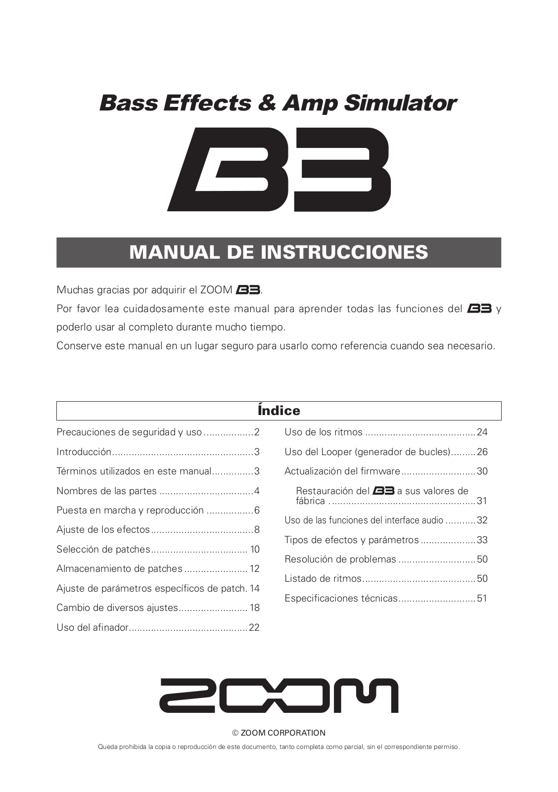 Zoom B3 User Manual