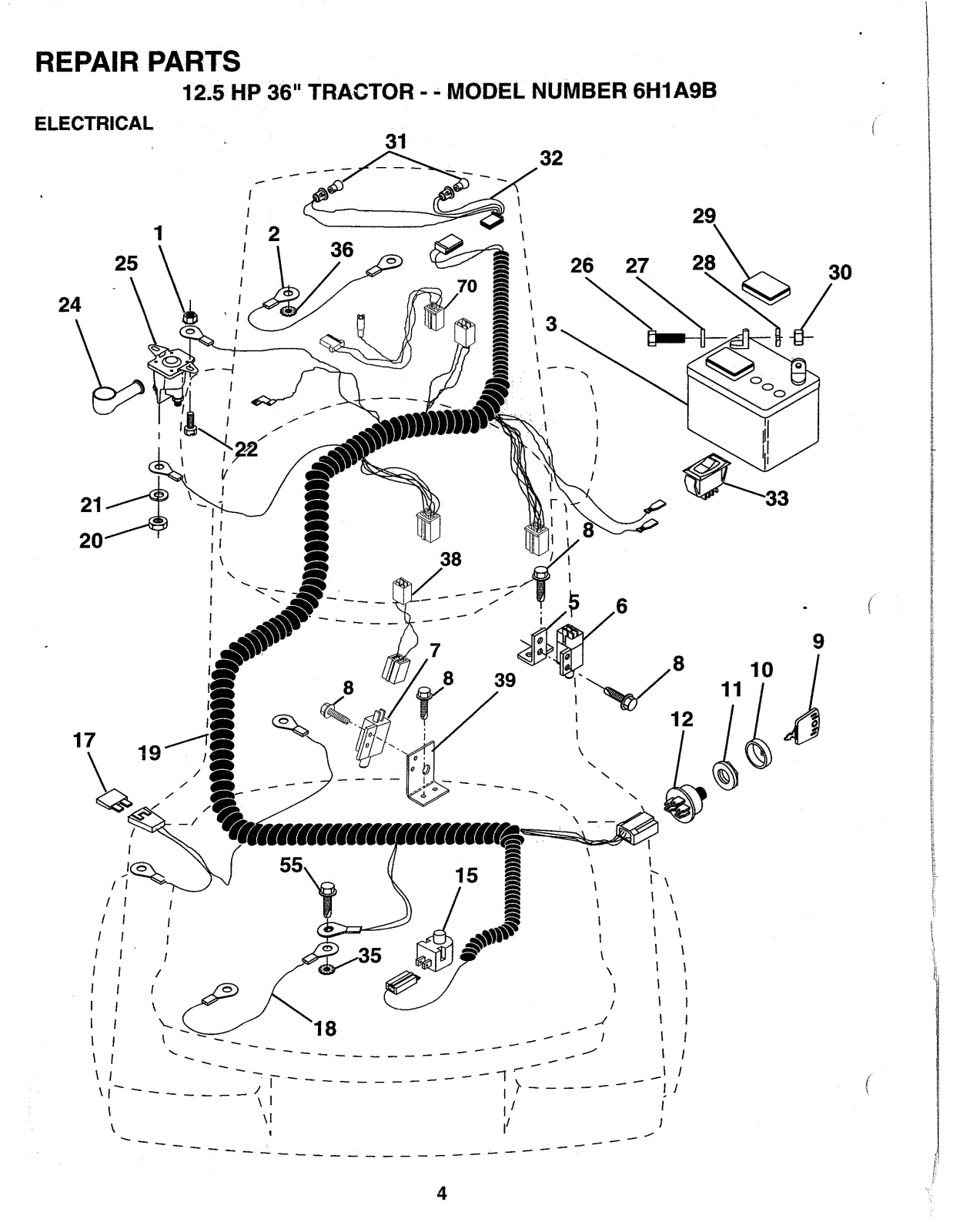 AYP 6H1A9B Parts List