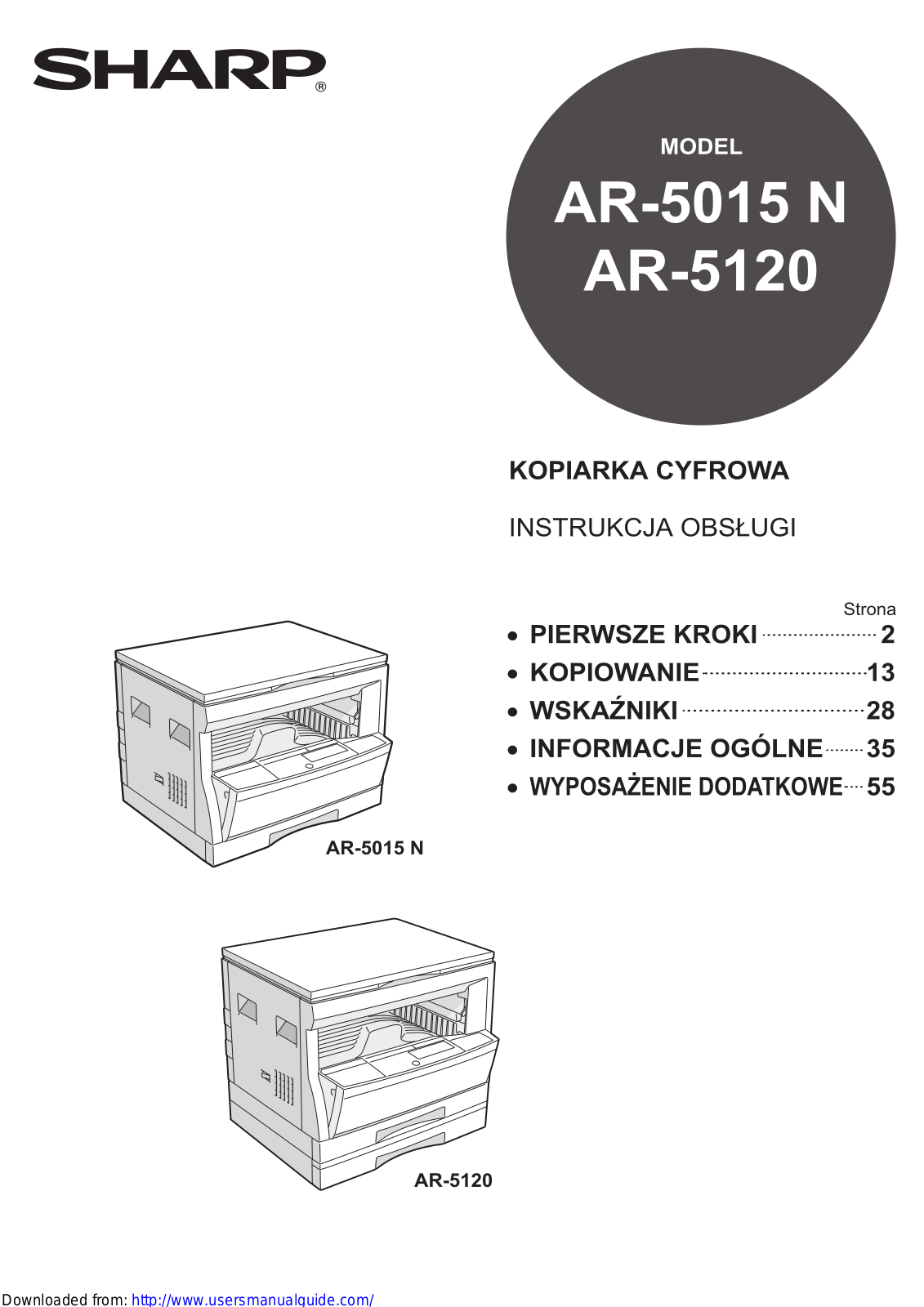 SHARP AR-5015N/5120 User Manual