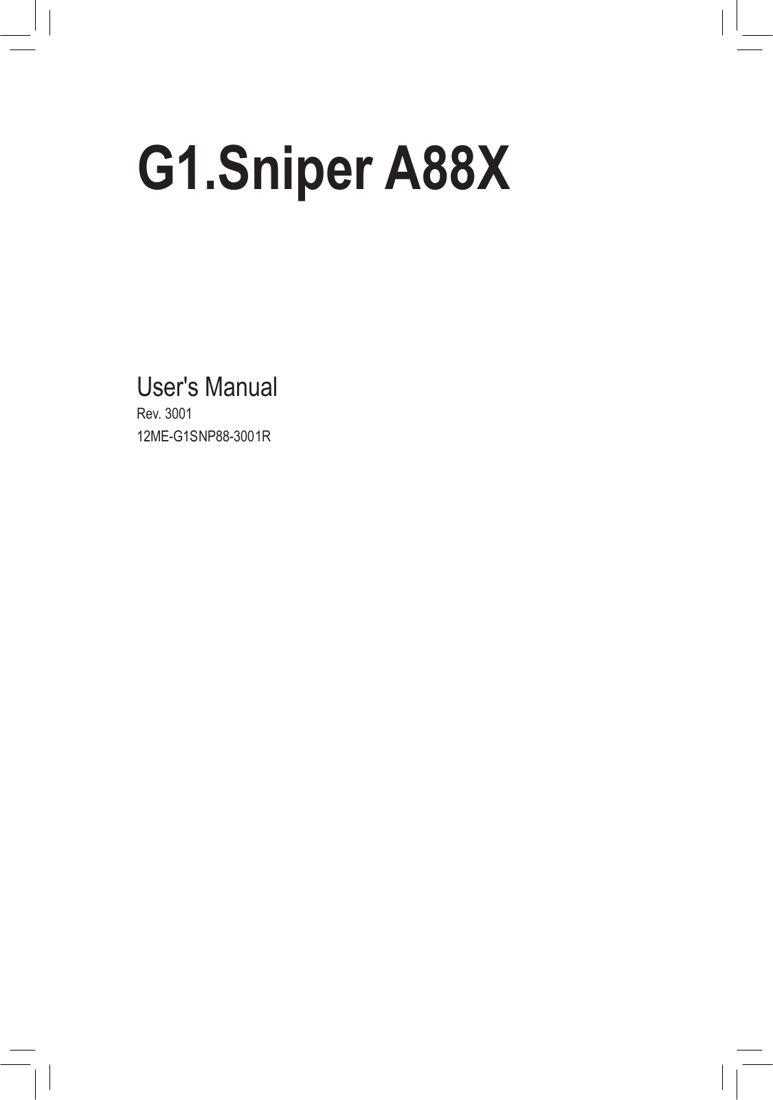 GIGABYTE G1.Sniper A88X Owner's Manual