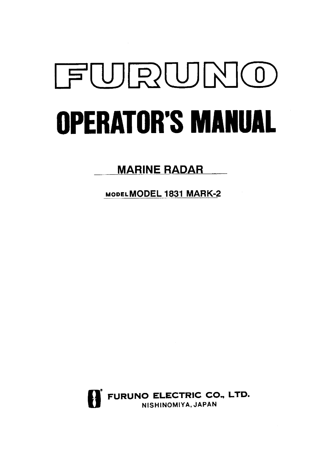 Furuno 1831 User Manual