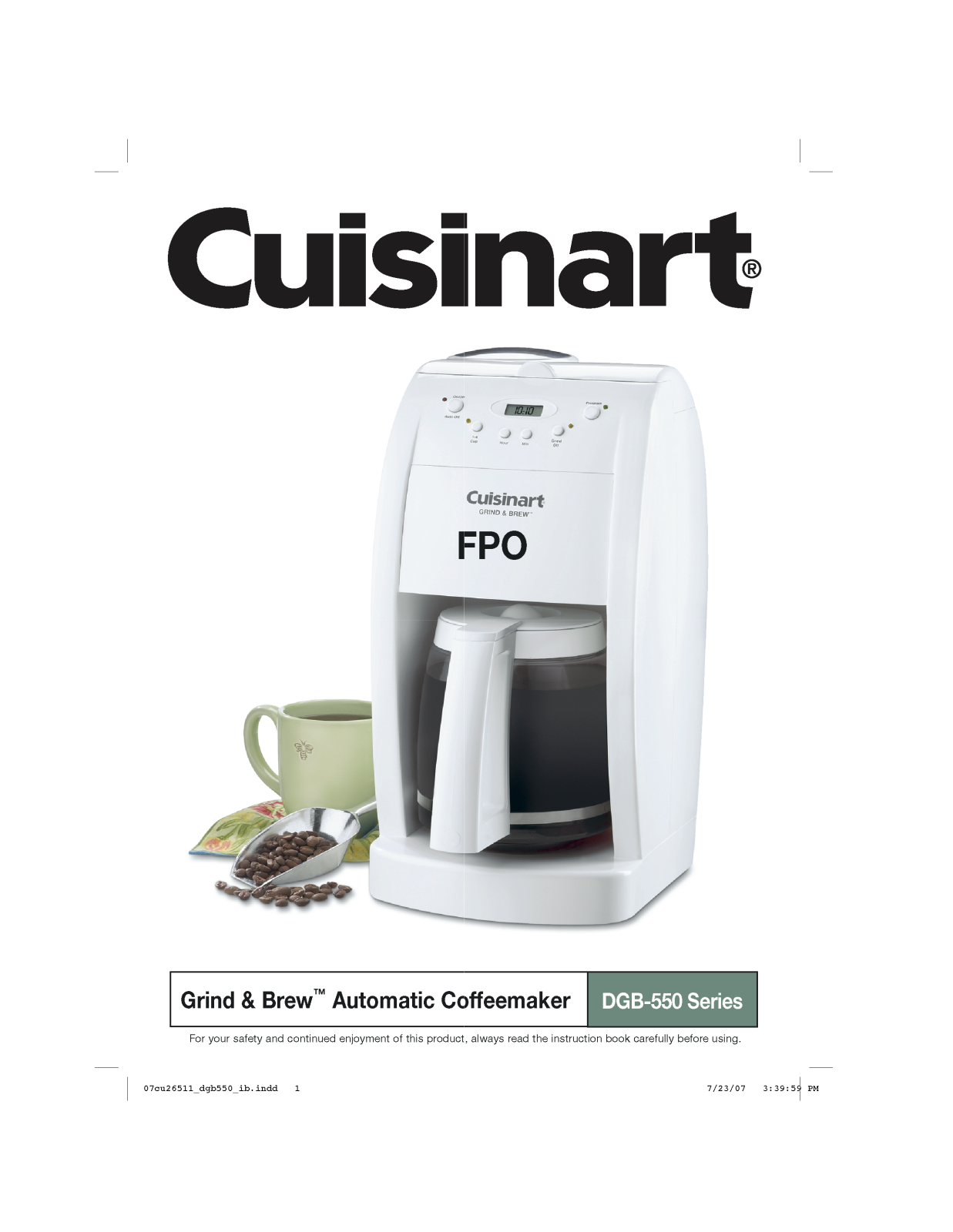 Cuisinart DGB550BK User Manual