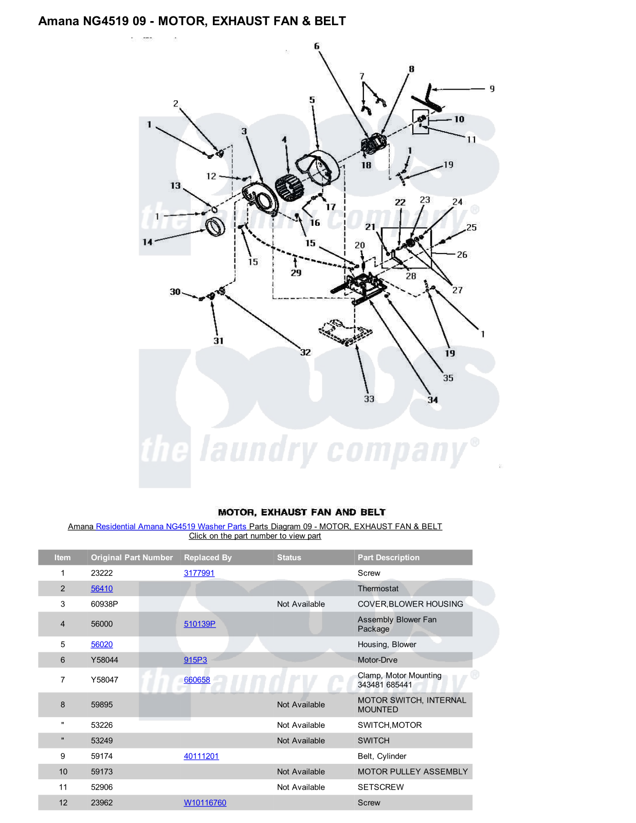 Amana NG4519 Parts Diagram