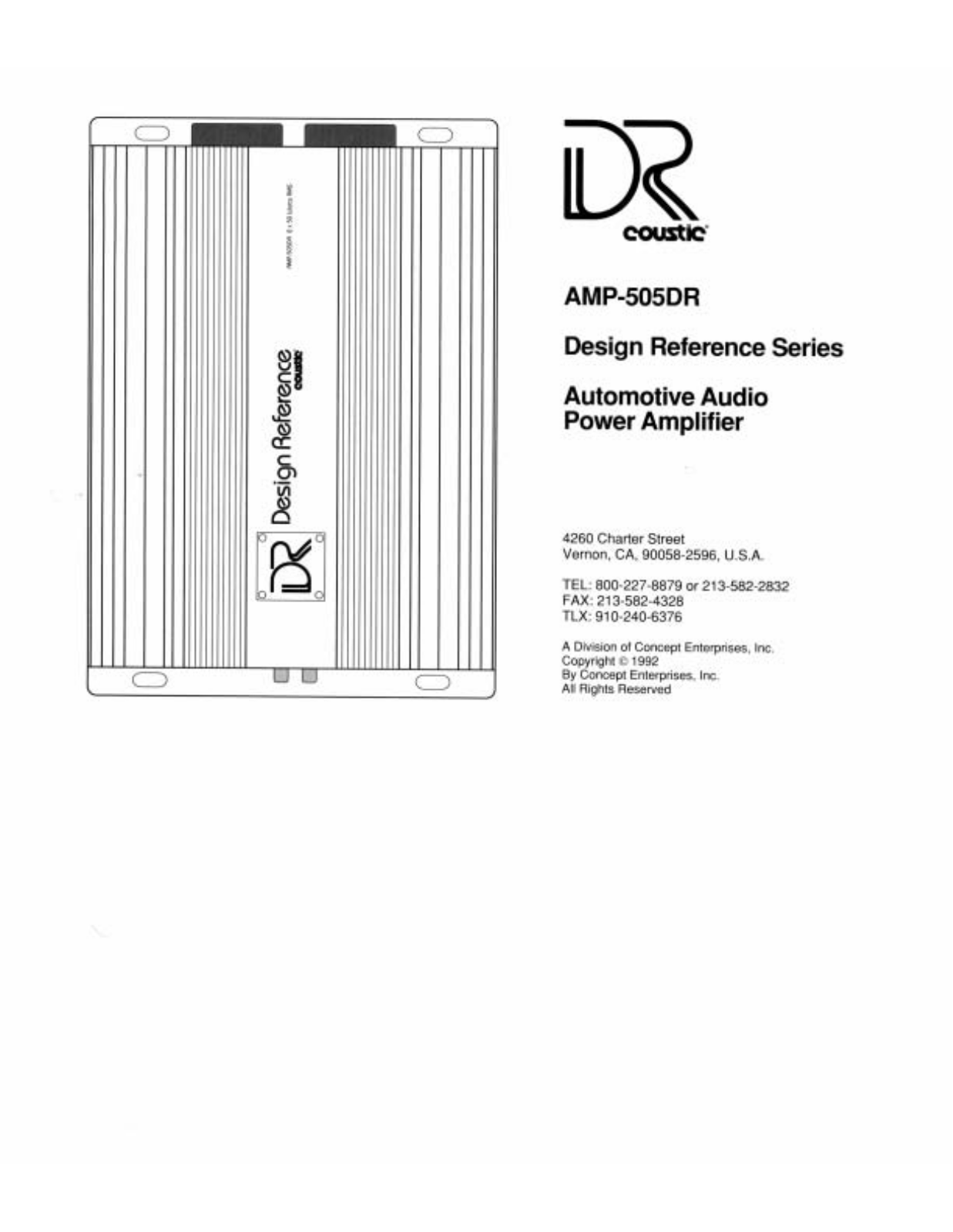 Coustic AMP-505DR Instruction Manual