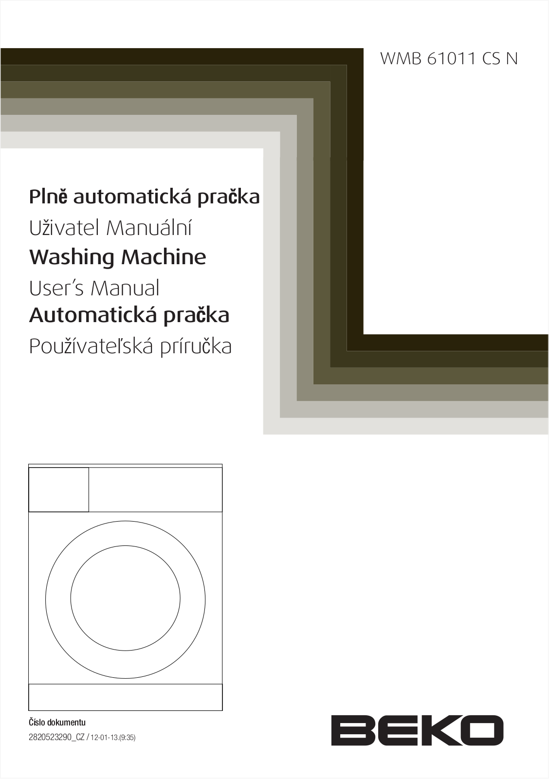 Beko WMB61011 CSN Operating Instructions