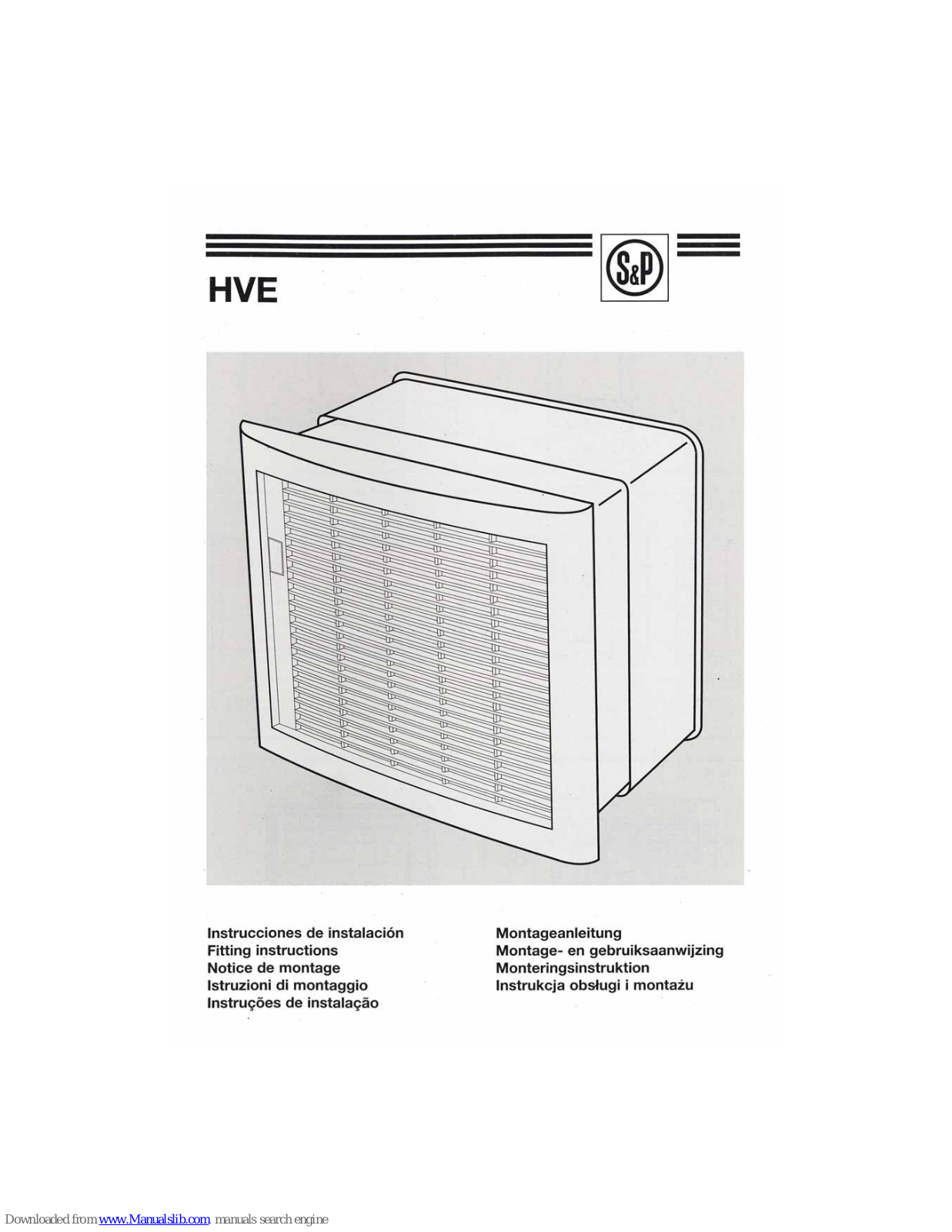 S&P HVE Fitting Instructions Manual - ManualMachine.com