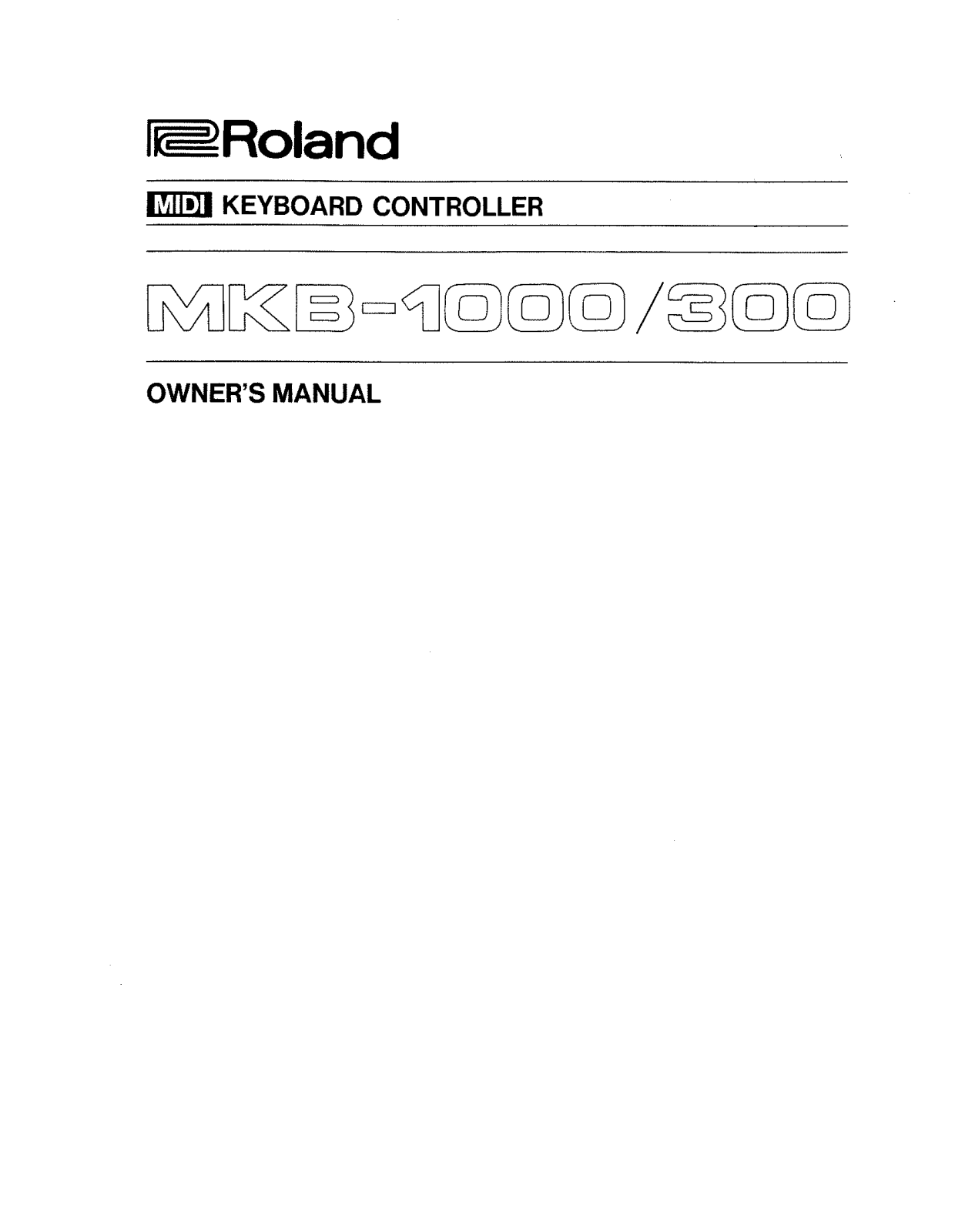 Roland MKB 1000 Service Manual