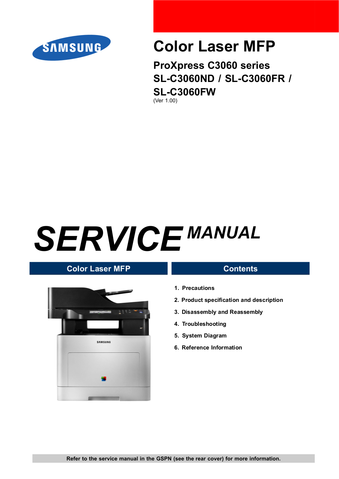 Samsung SL-C3060FR, SL-C3060FW, SL-C3060ND, C3060 Service Manual