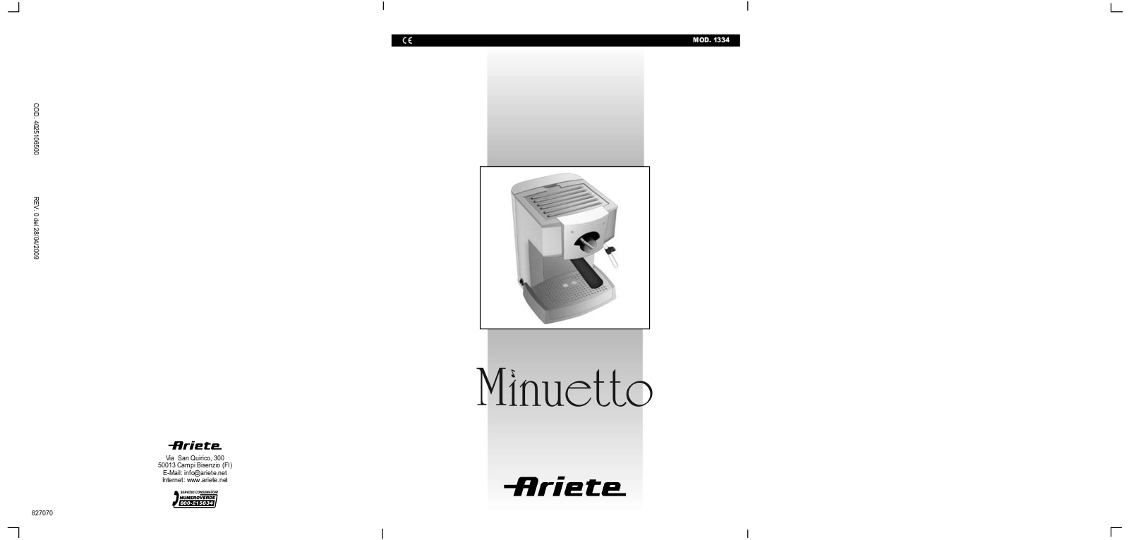 Ariete 1334 User Manual