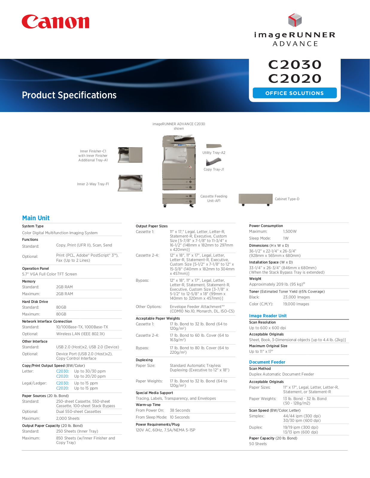 Canon IMAGERUNNER ADVANCE C2020, IMAGERUNNER ADVANCE C2030 BROCHURE