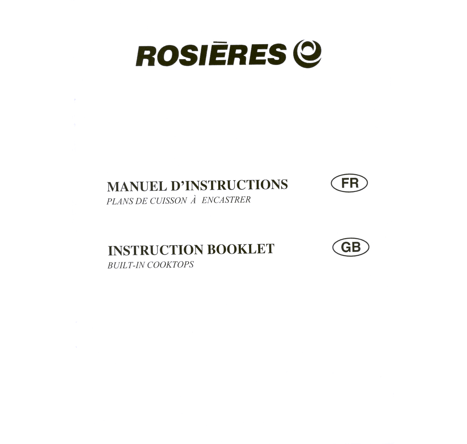 Rosières RTE753SFIN User Manual