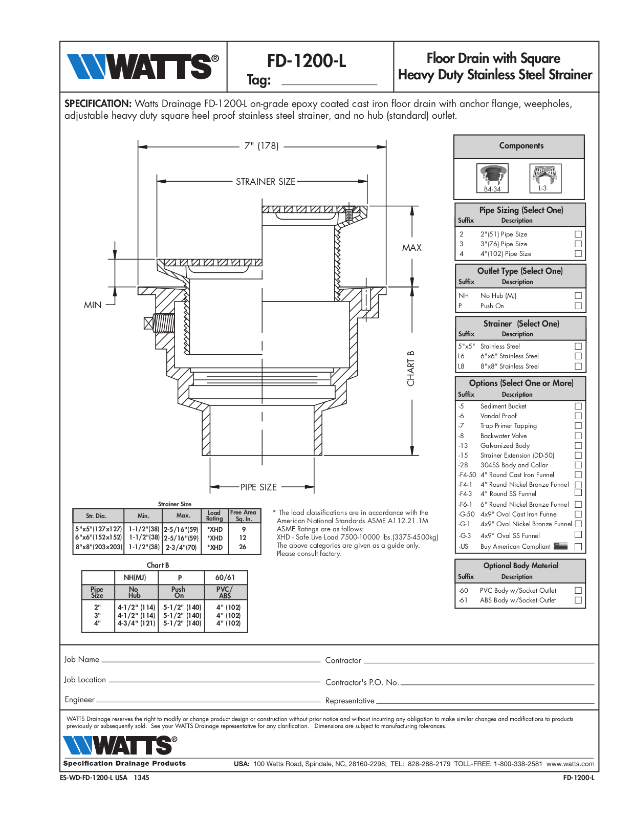 Watts FD-1200-L User Manual