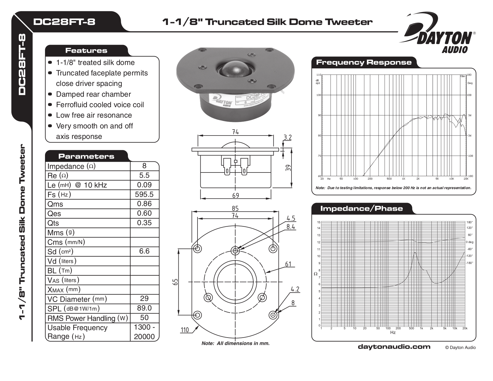 Dayton DC28FT-8 1-1 User Manual