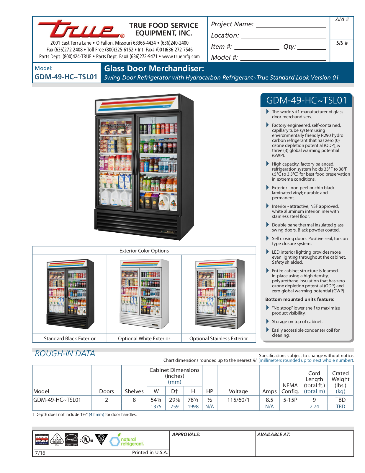 True GDM-49-HC~TSL01 User Manual