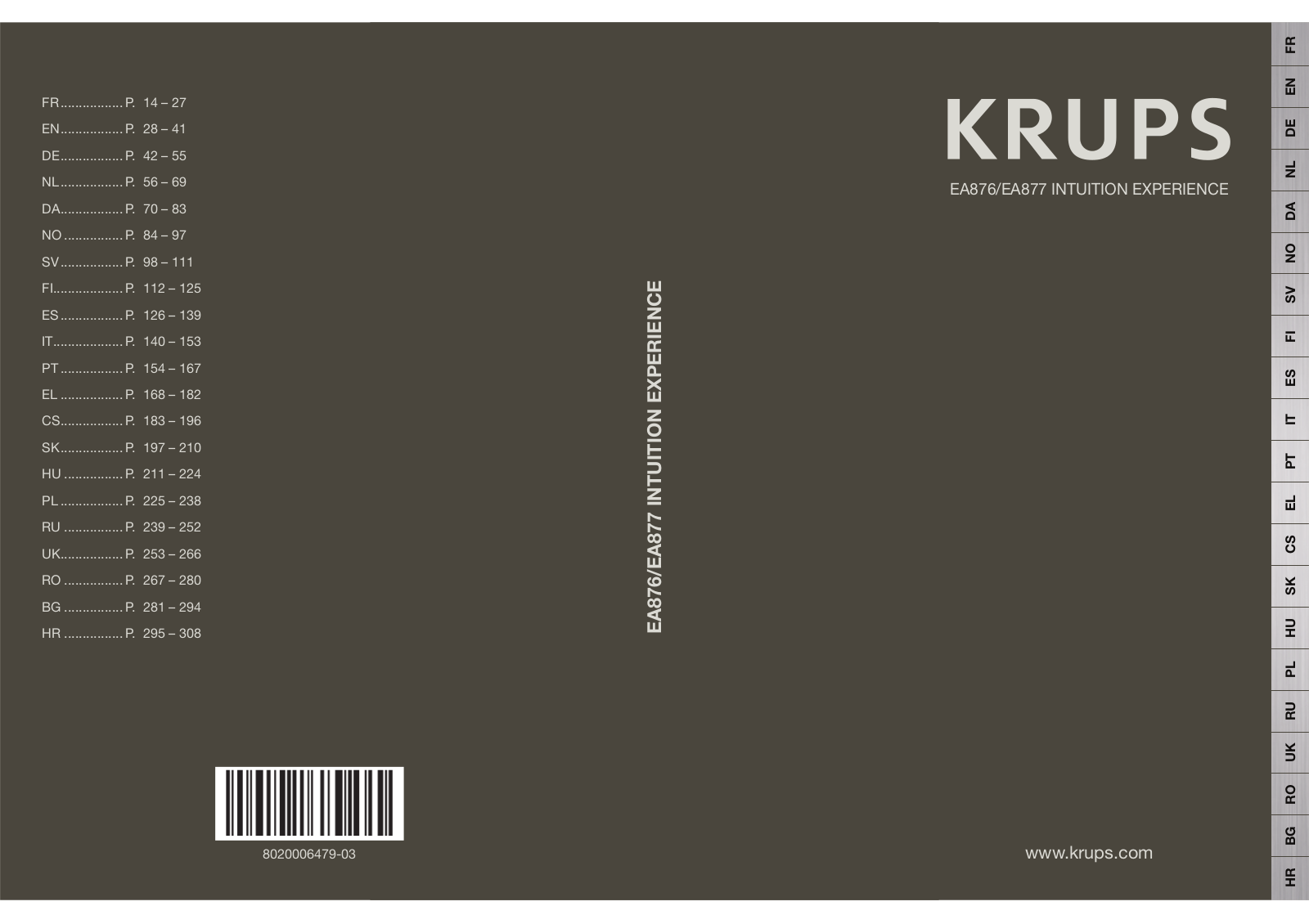 KRUPS Intuition Experience+ EA877D User guide
