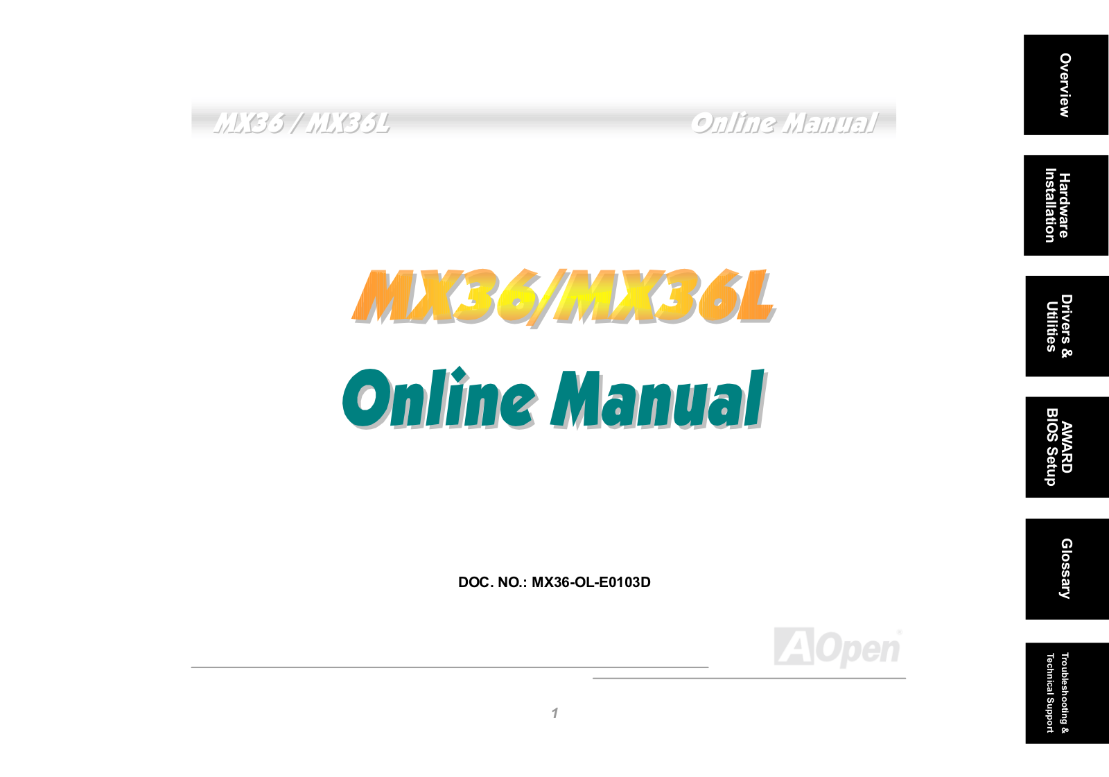 AOpen MX36 User Manual