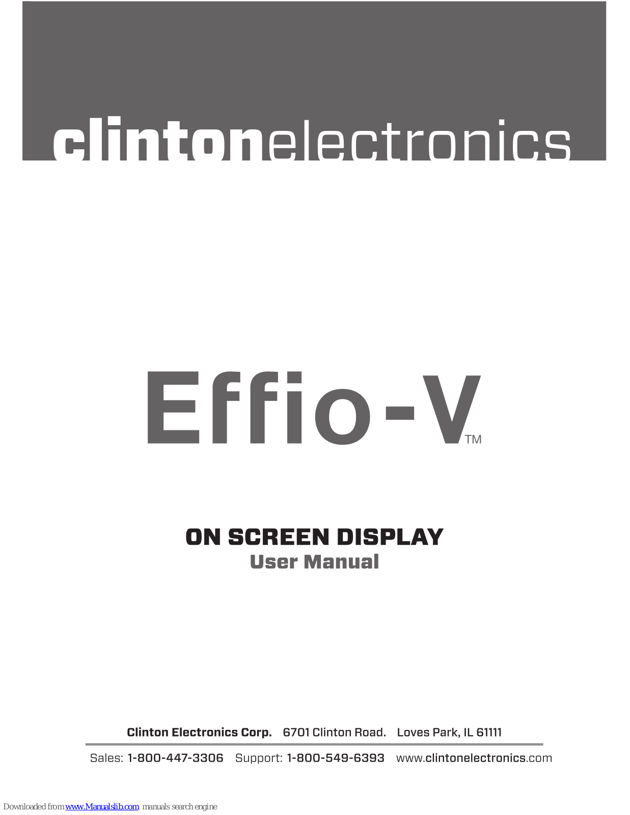 Clinton Electronics Effio-V WDR, Effio-V ATR-EX User Manual