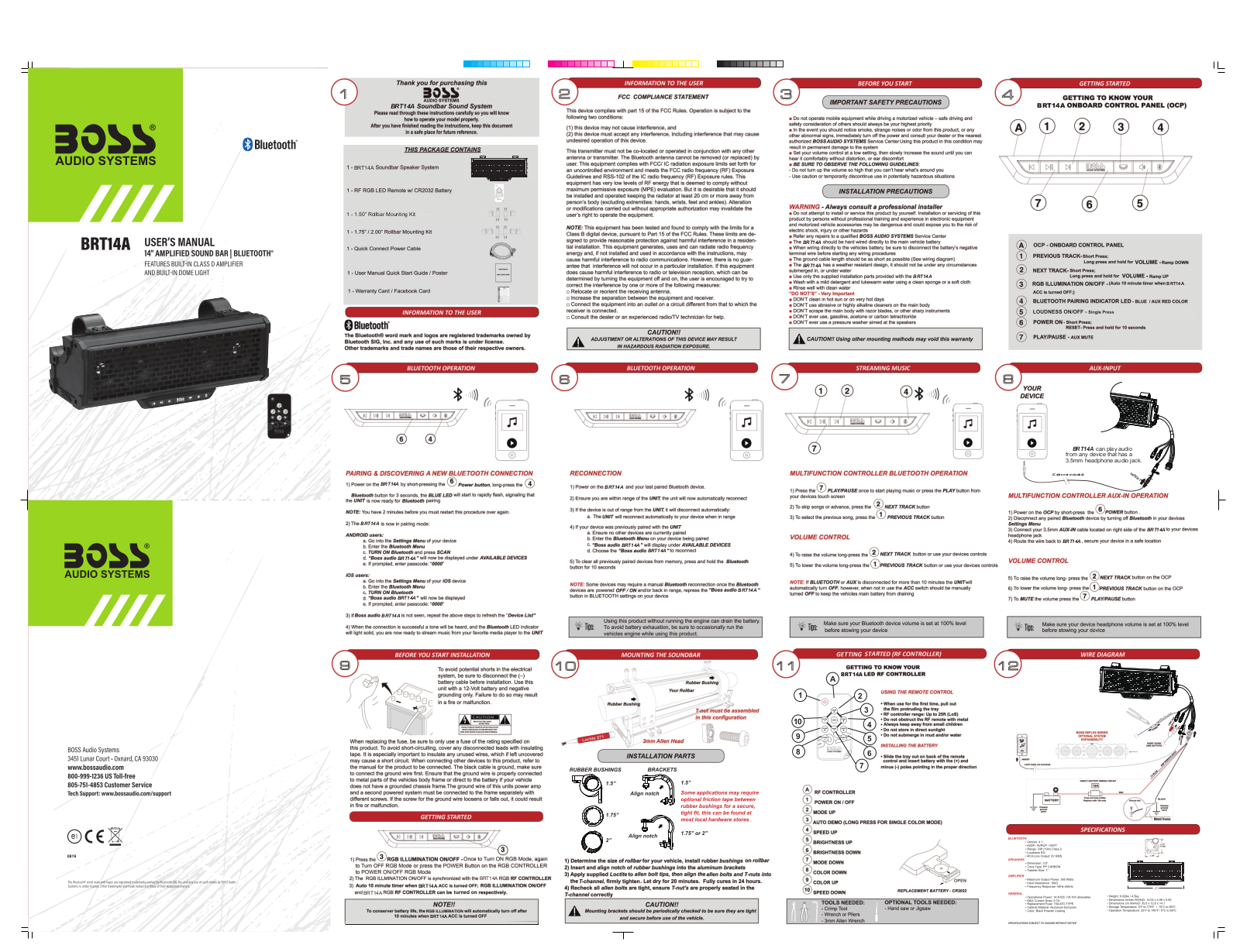 BOSS BRT14A User Manual