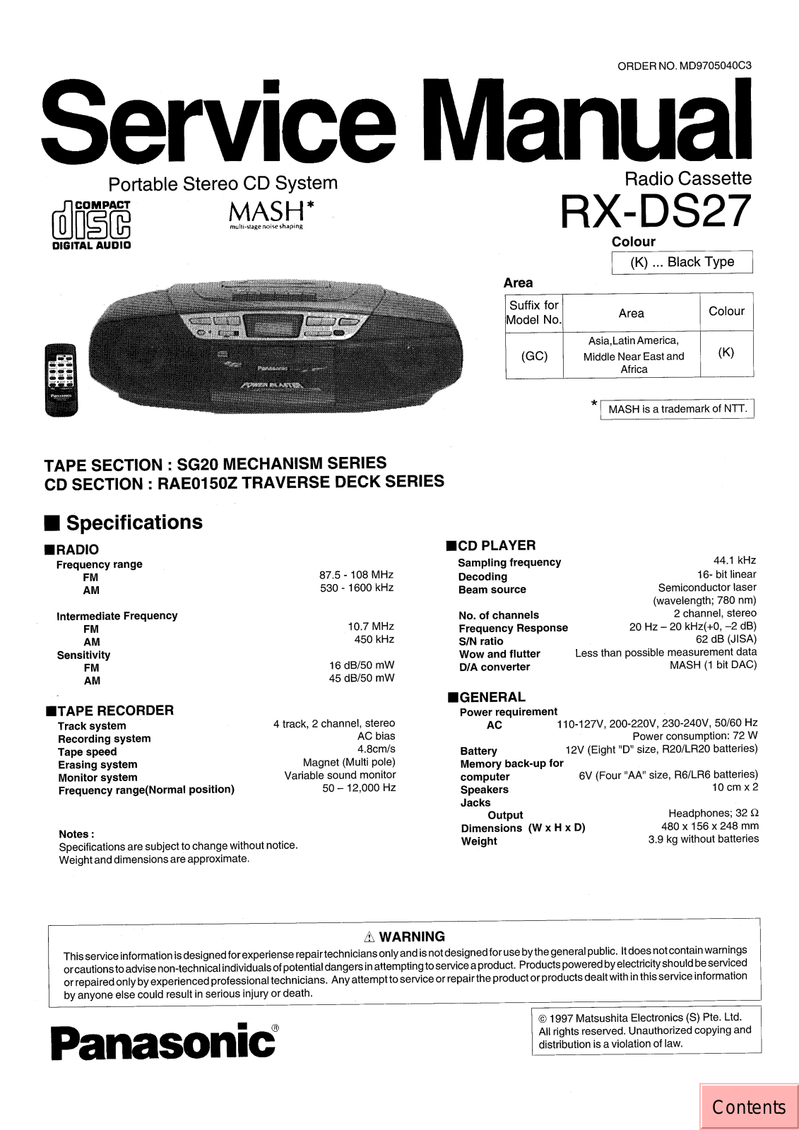 JVC RX DS27 GC Service Manual