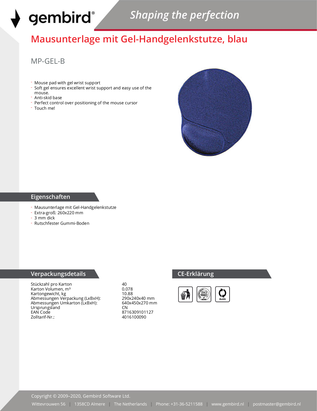 Gembird MP-GEL-B User Manual - ManualMachine.com