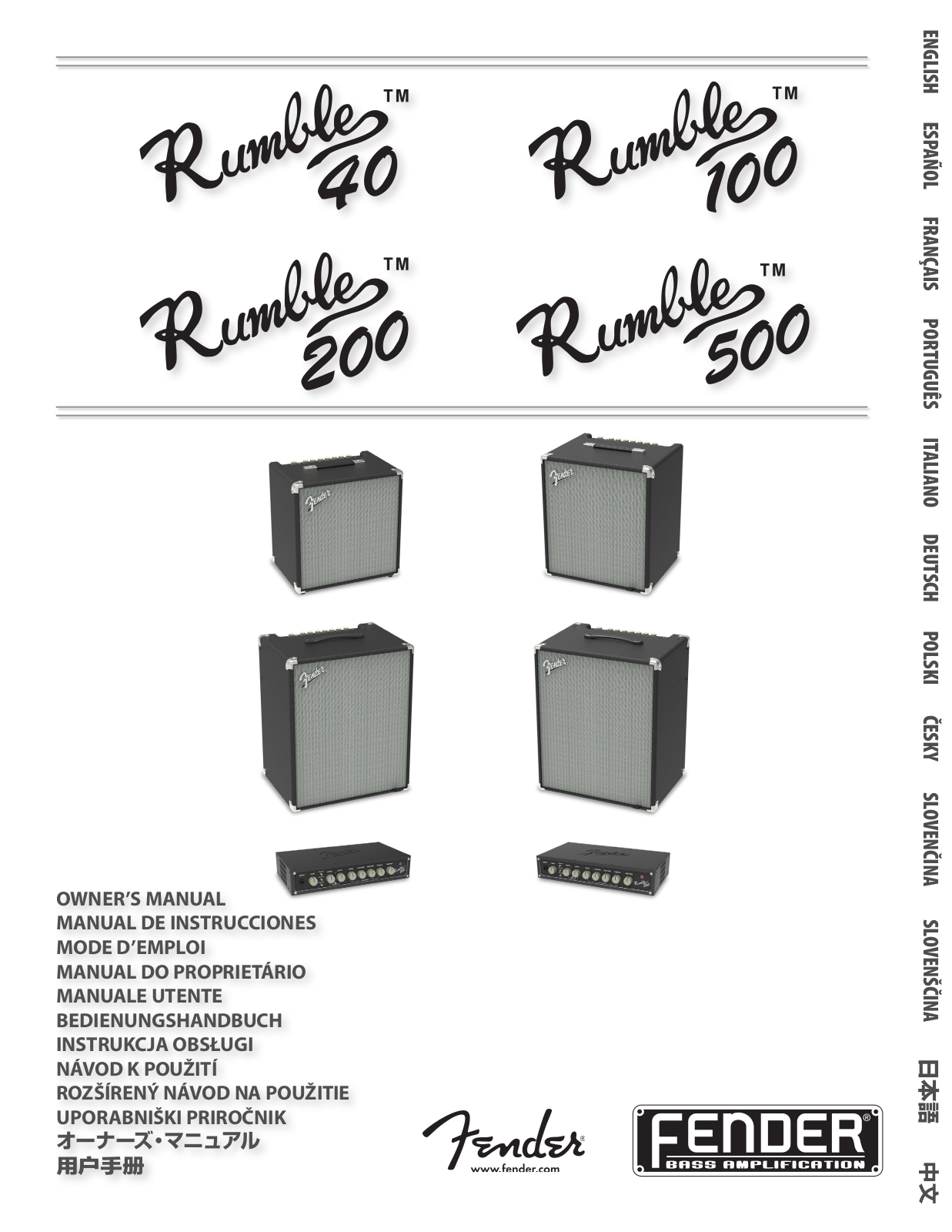 Fender Rumble 40-V3, Rumble 200-V3 User Manual