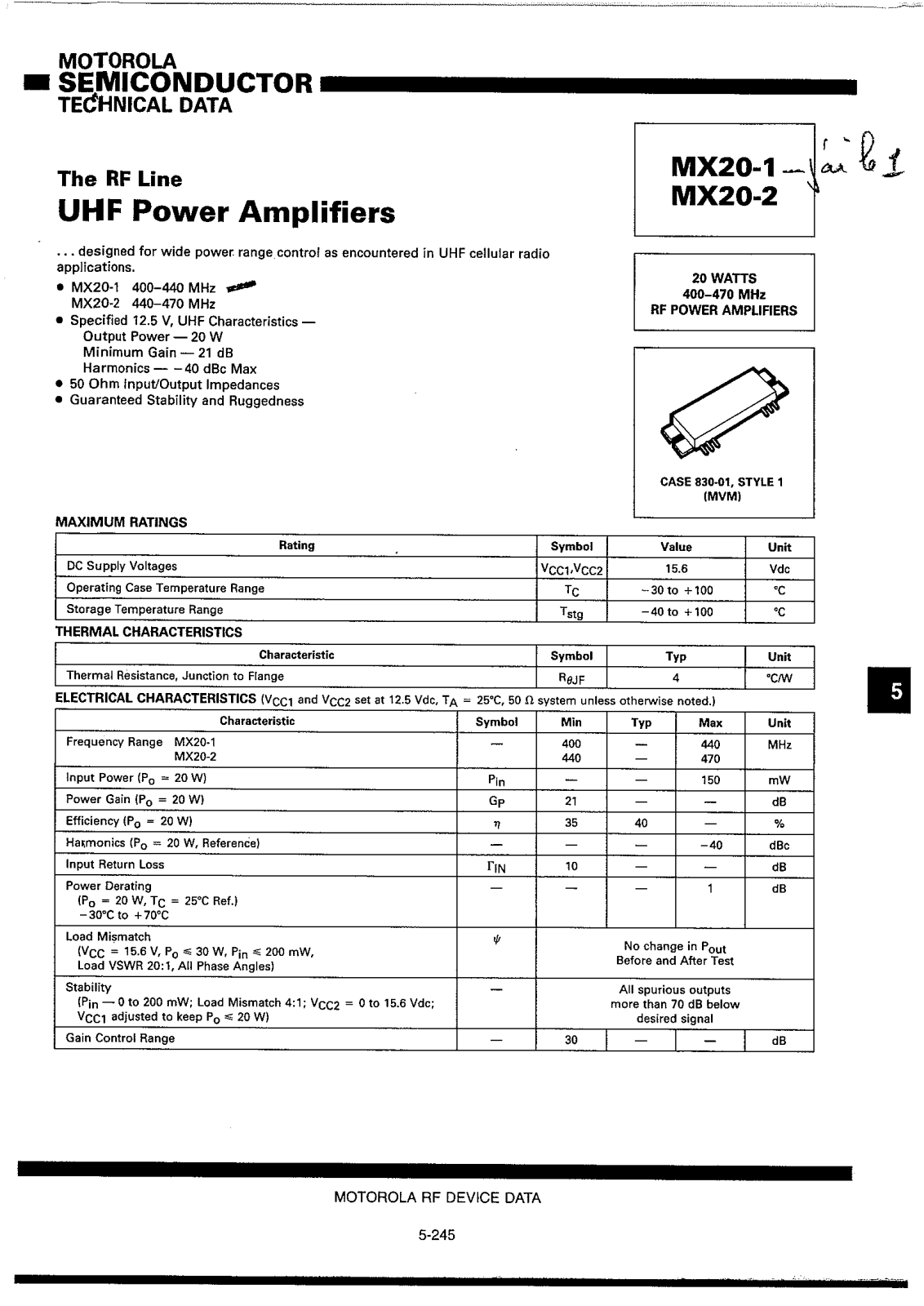 Datasheets MX20-1 Datasheet - ManualMachine.com