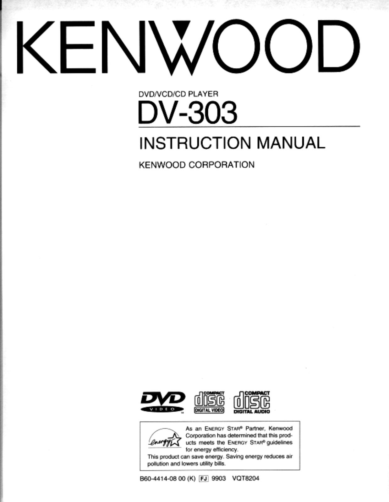 Kenwood DV-303 Owner's Manual