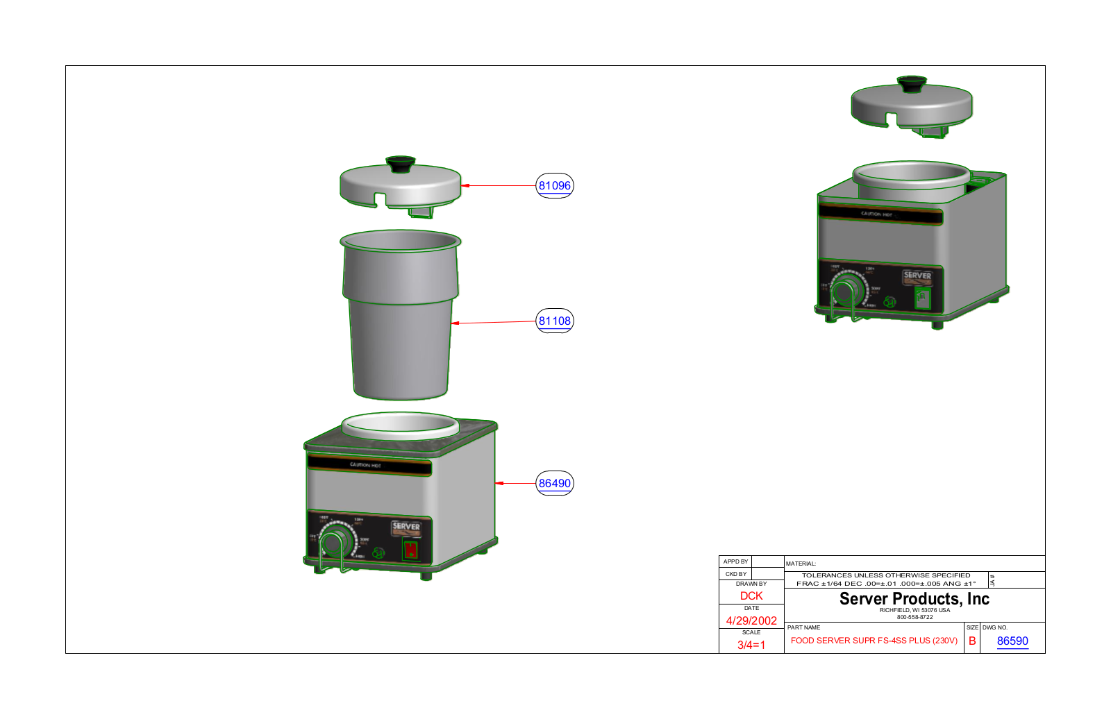 Server 86590 Parts Manual